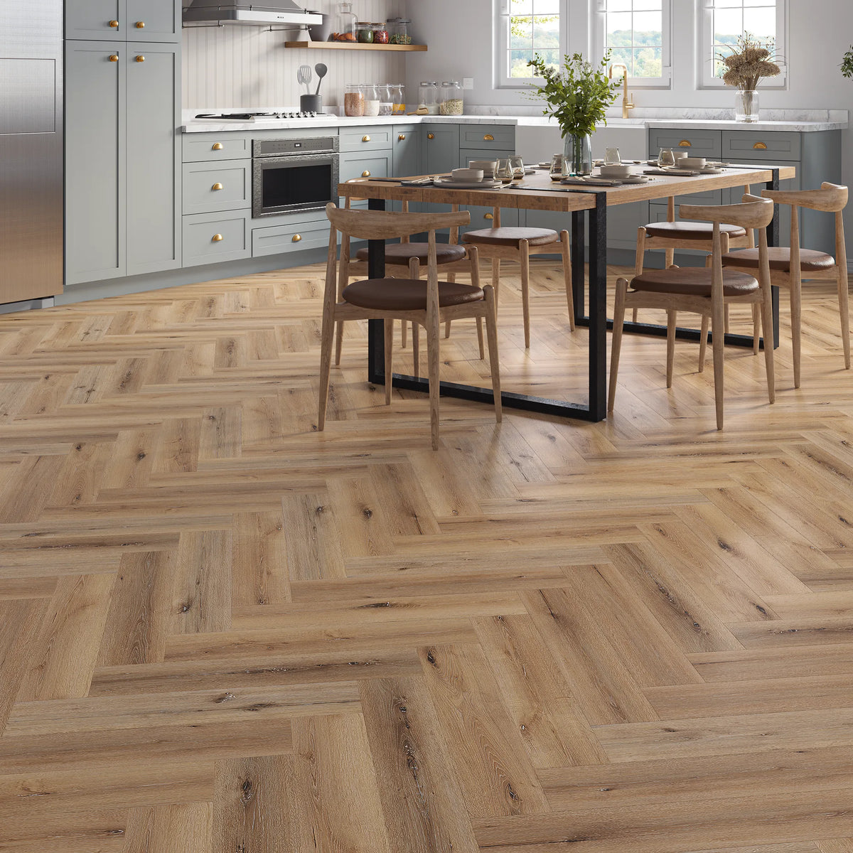 Belgrave Oak Herringbone Click Vinyl SPC