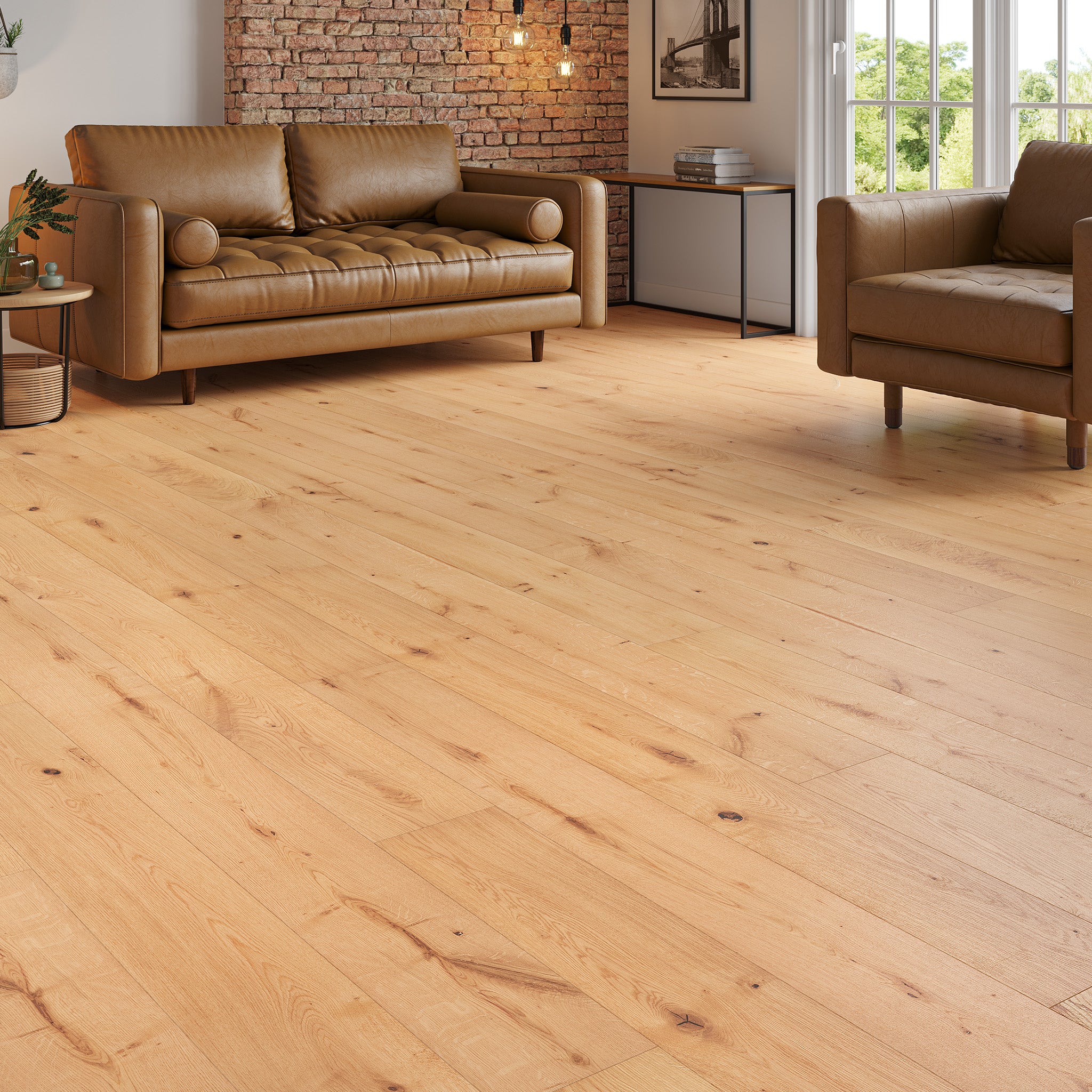 Heather Oak Natural Brushed & Oiled 14/3 x 190mm Straight Engineered