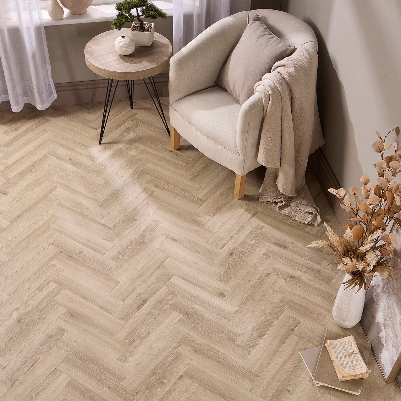 Florin Oak Herringbone Glue Down LVT