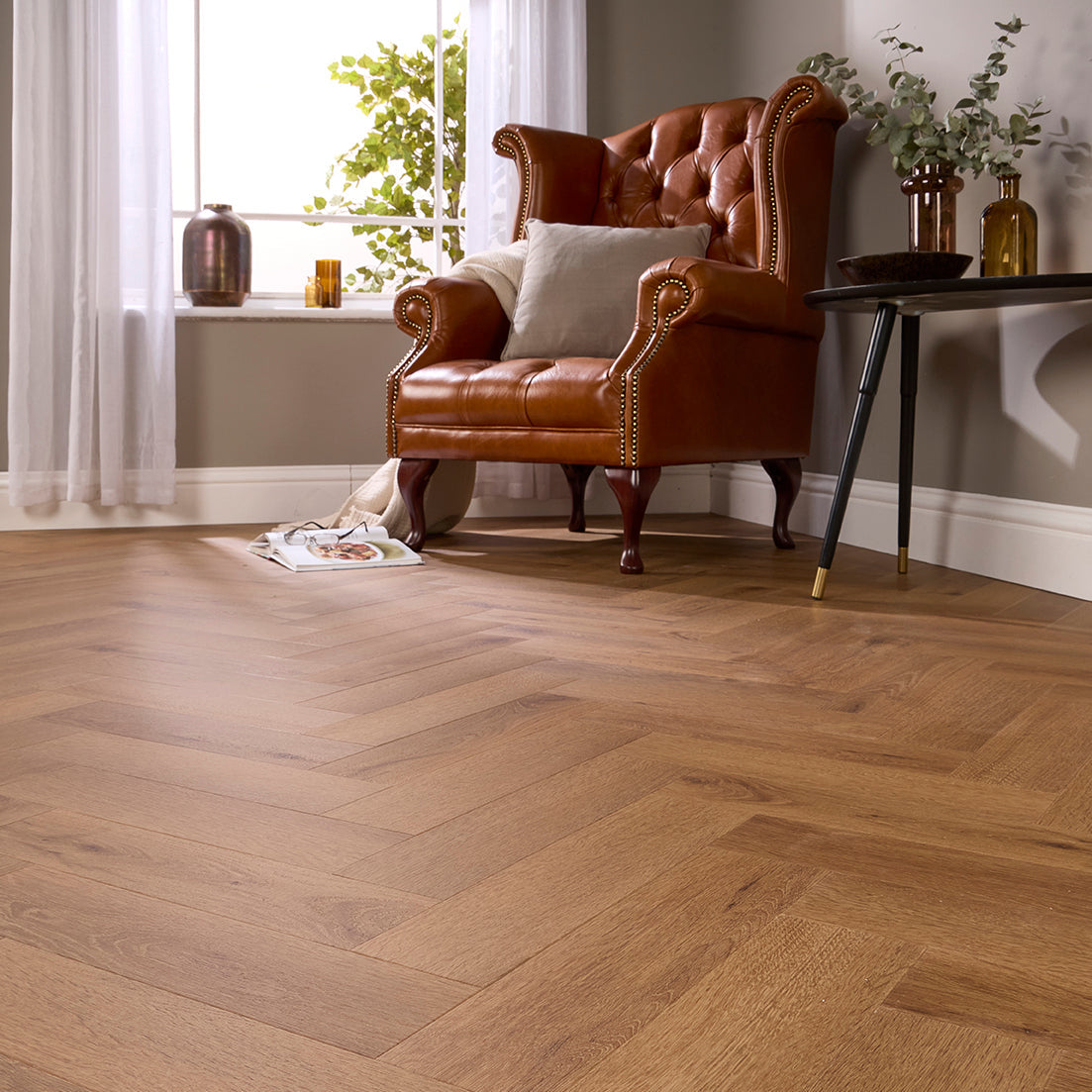 Davos Oak Herringbone Glue Down LVT