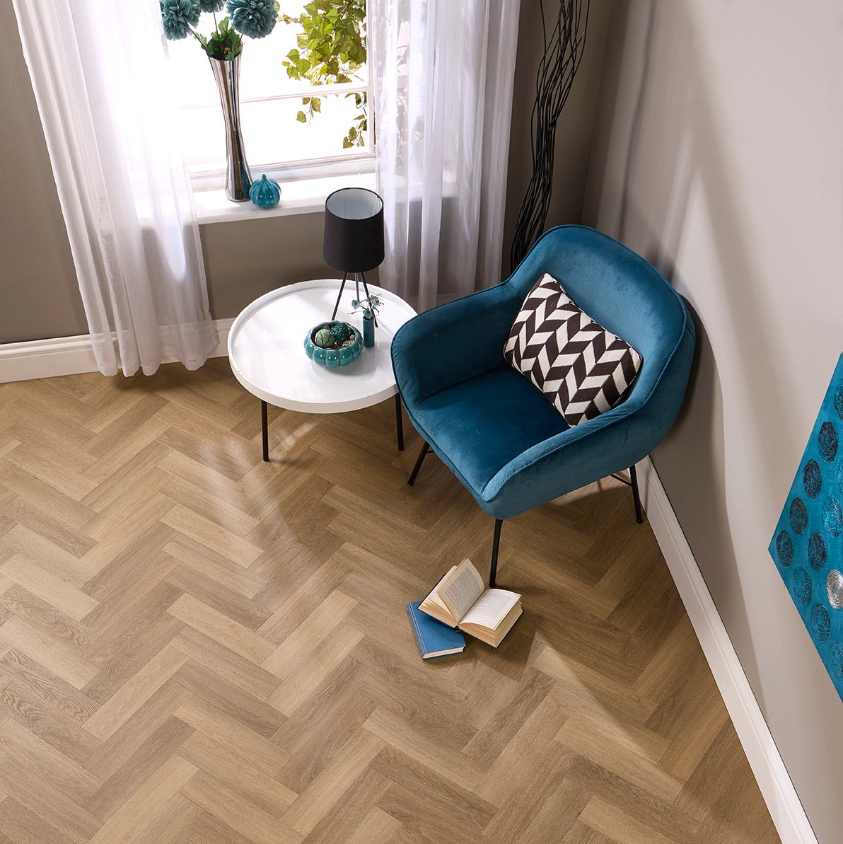 Zermatt Oak Herringbone Glue Down LVT