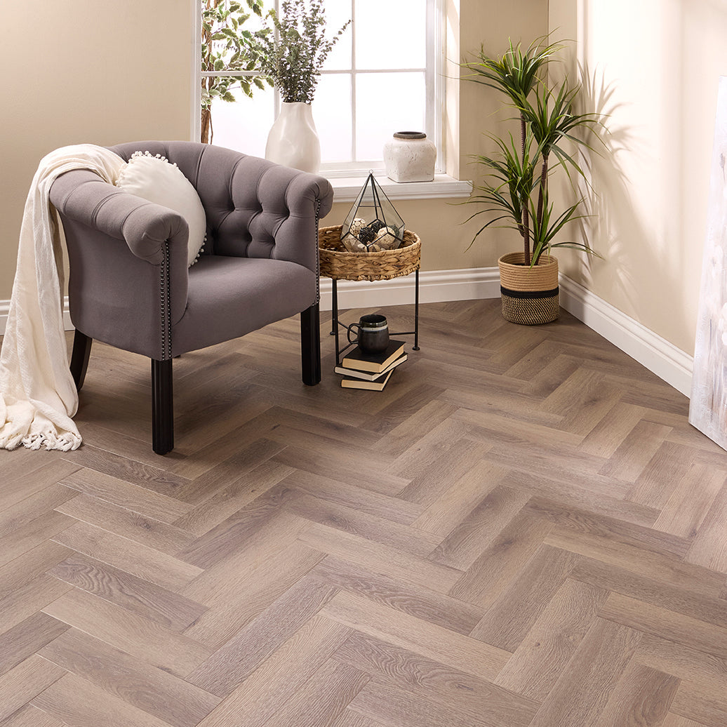 Roman Oak Herringbone Glue Down LVT