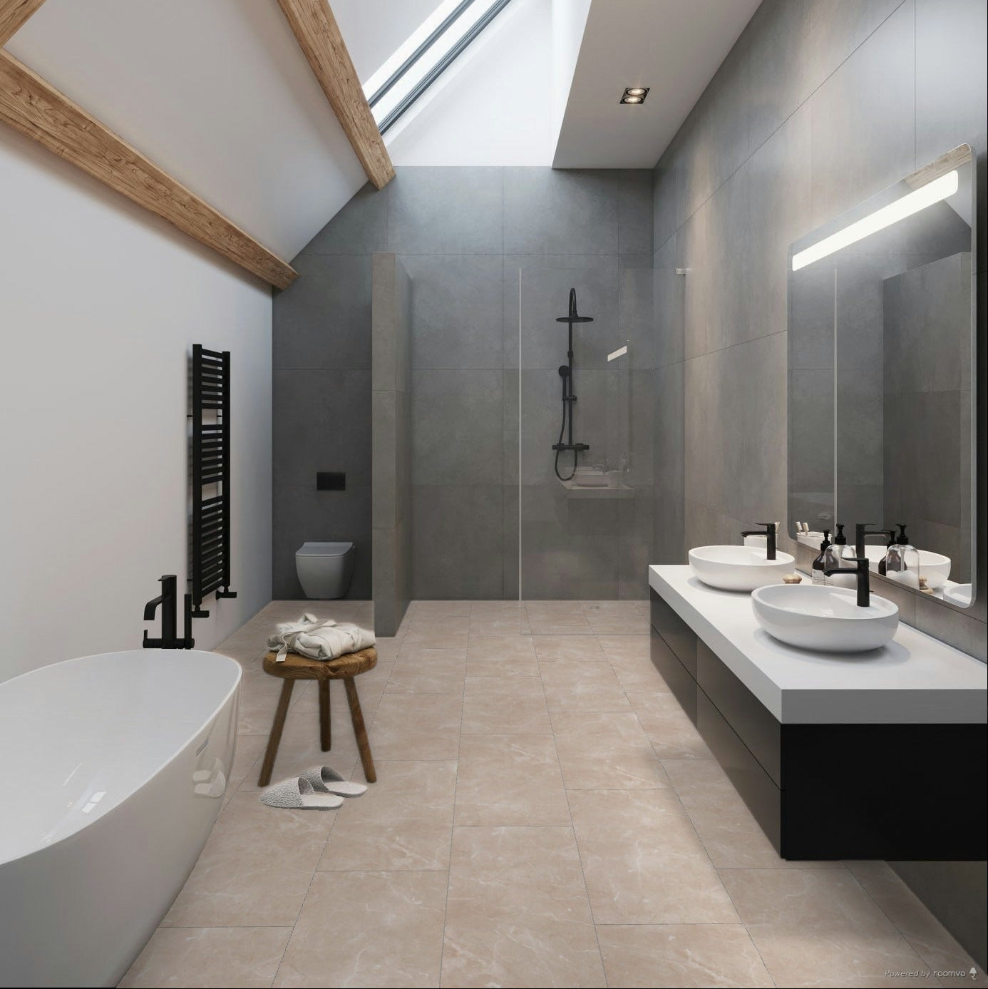 Falquon Stone Botticino Light Tile Laminate