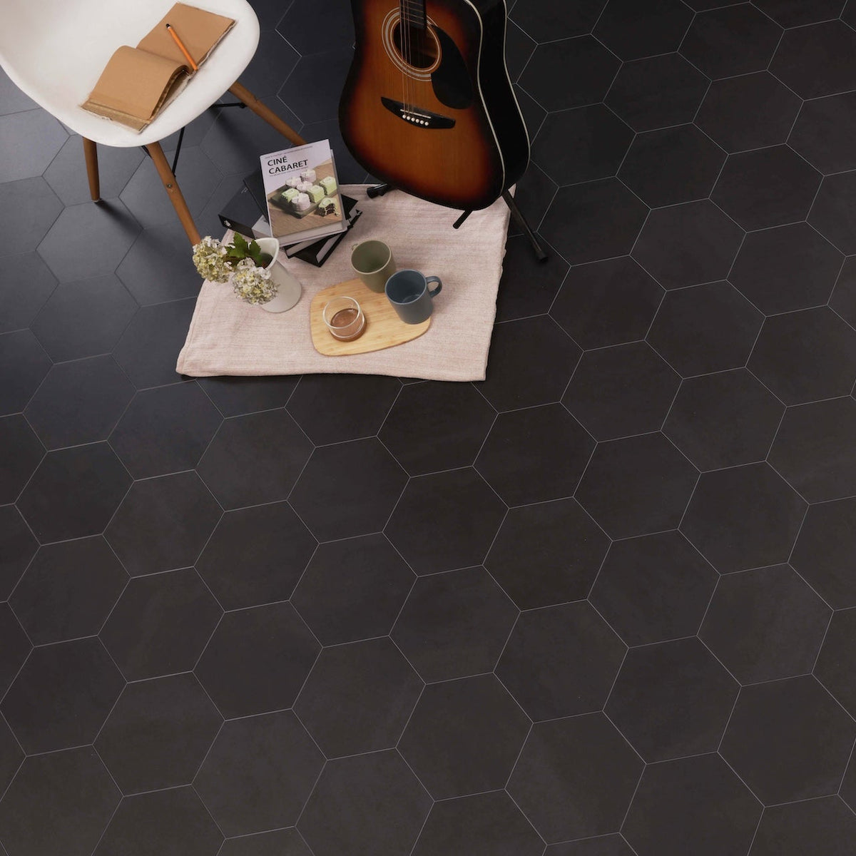 Concrete Graphite Grey Glue Down LVT