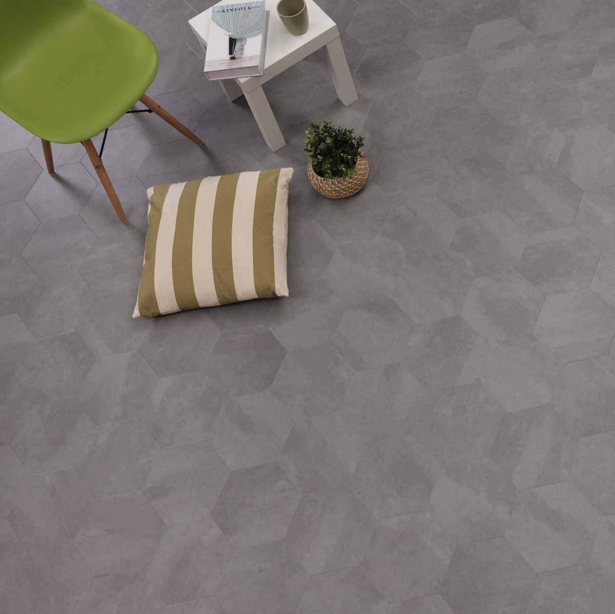 Concrete Light Grey Glue Down LVT