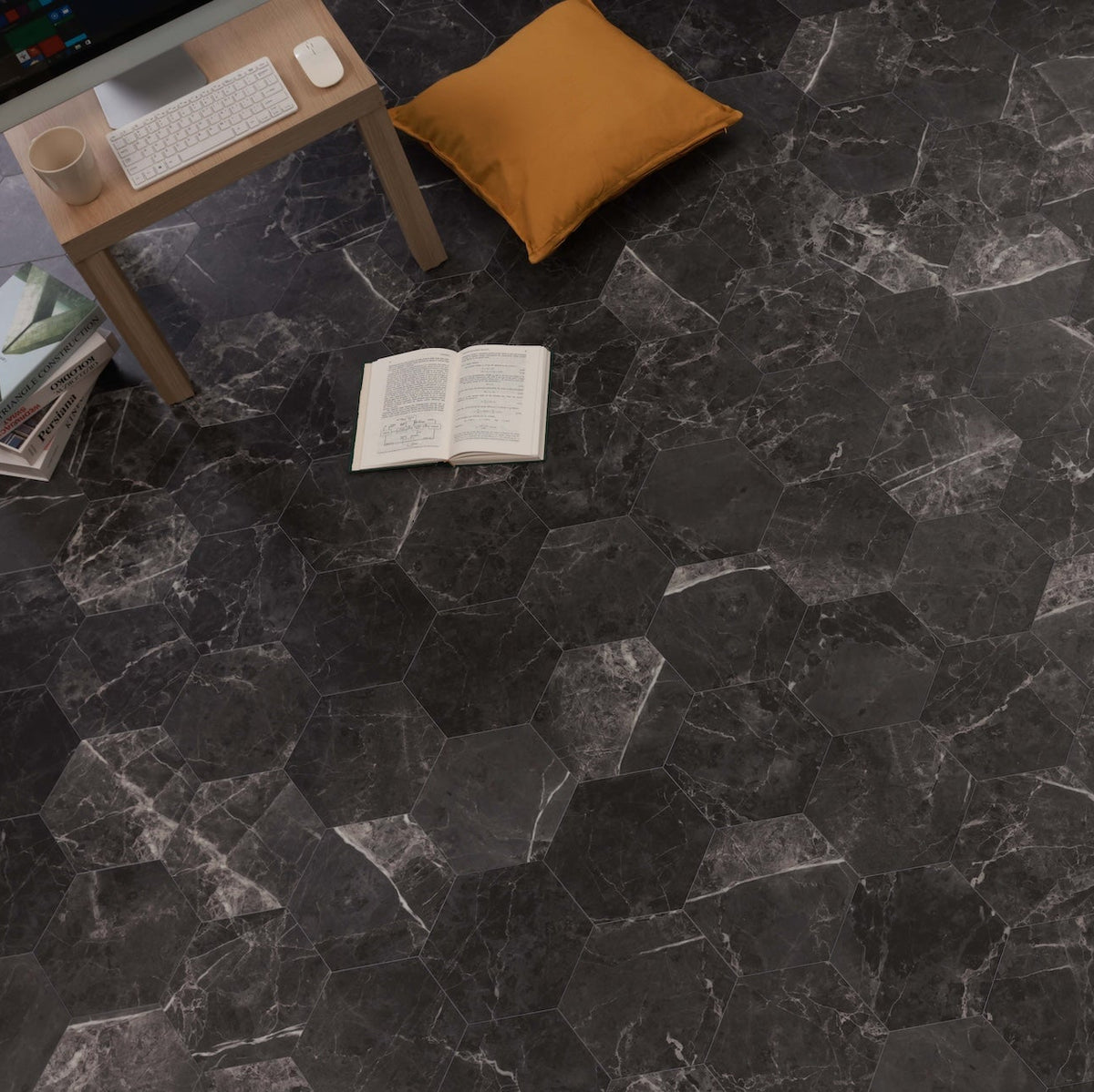 Marble Più Grigio Glue Down LVT