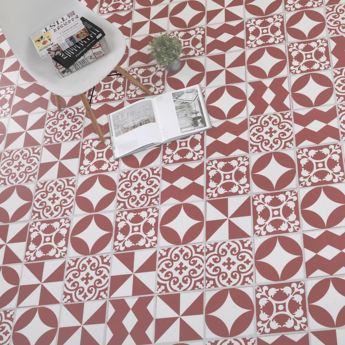 Terra Red Glue Down LVT