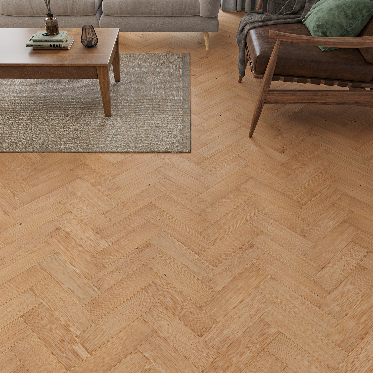 Rowan Oak Herringbone Engineered