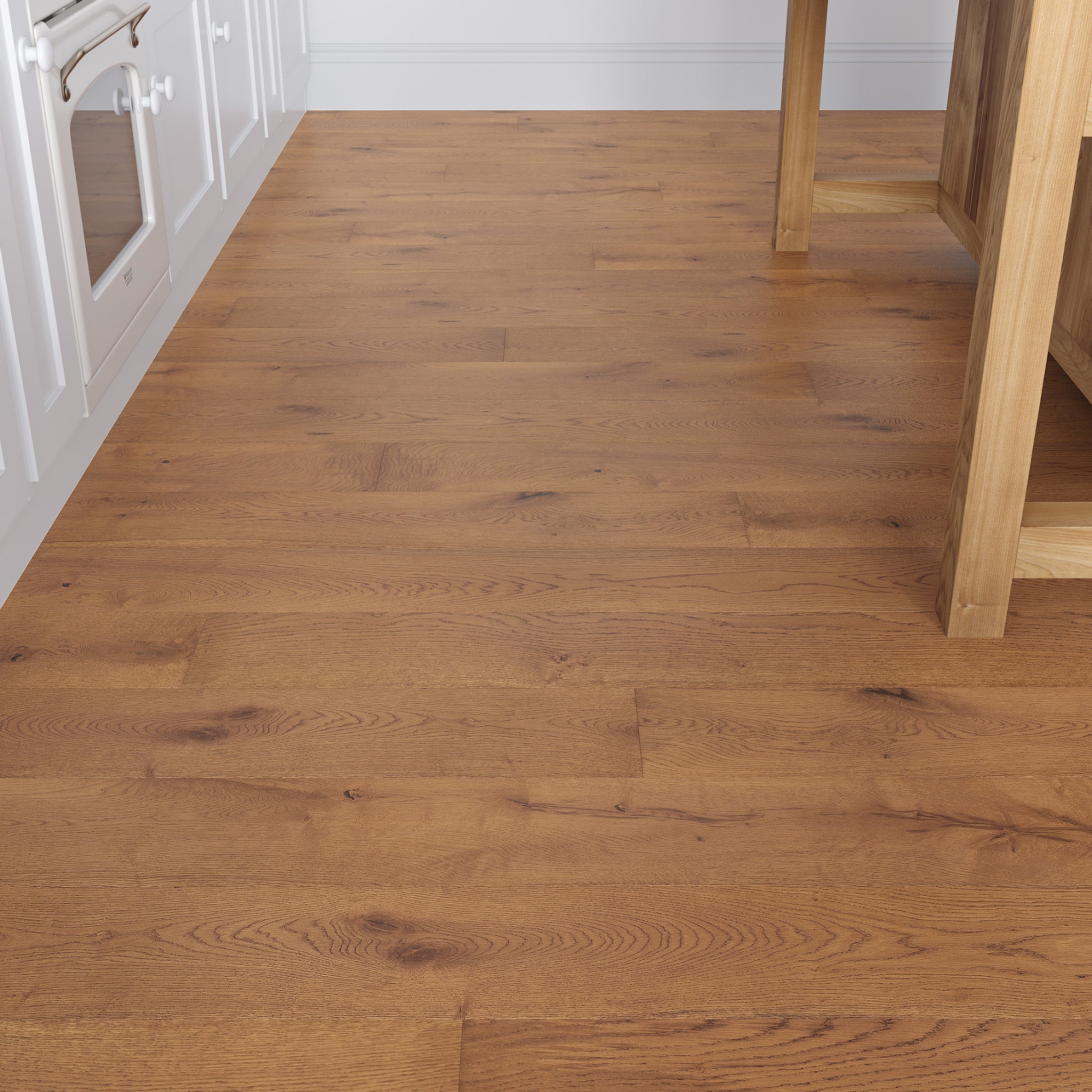 Zinnia Oak Golden Brushed & Lacquered 20/6 x 190mm Straight Engineered