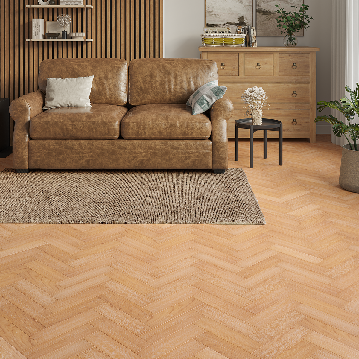 Magnolia Oak Herringbone Engineered