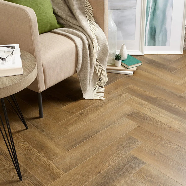 Dark Brown Herringbone Click Vinyl SPC