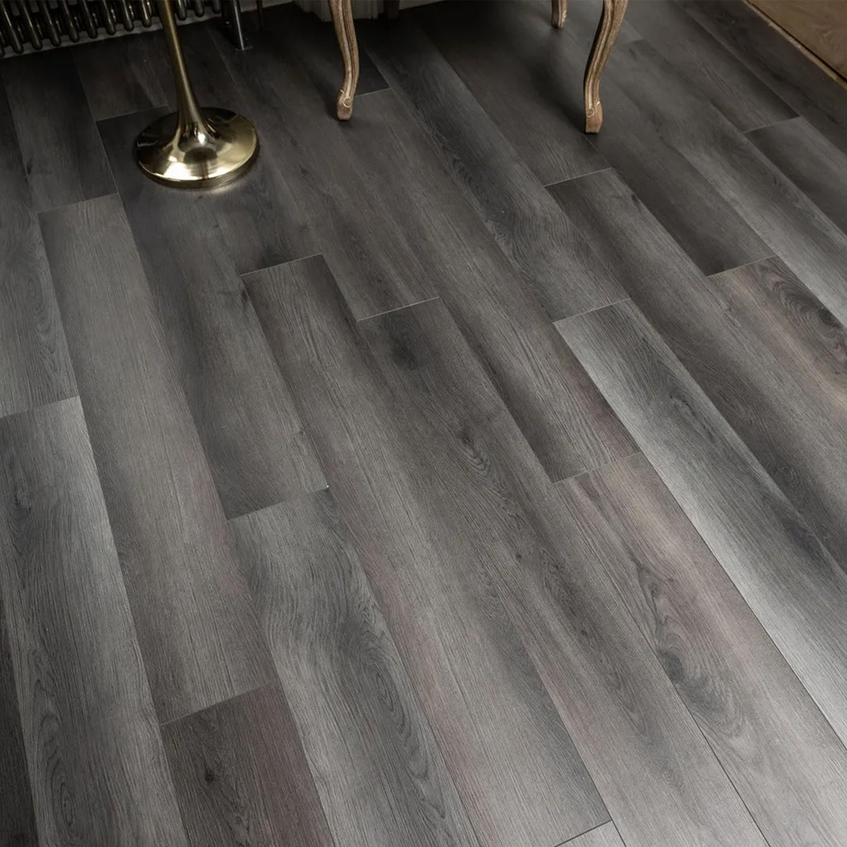 Dark Grey Straight Click Vinyl SPC