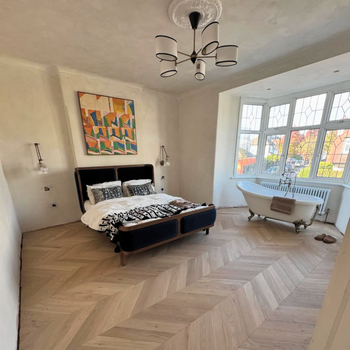 Invisible Oak Chevron Engineered