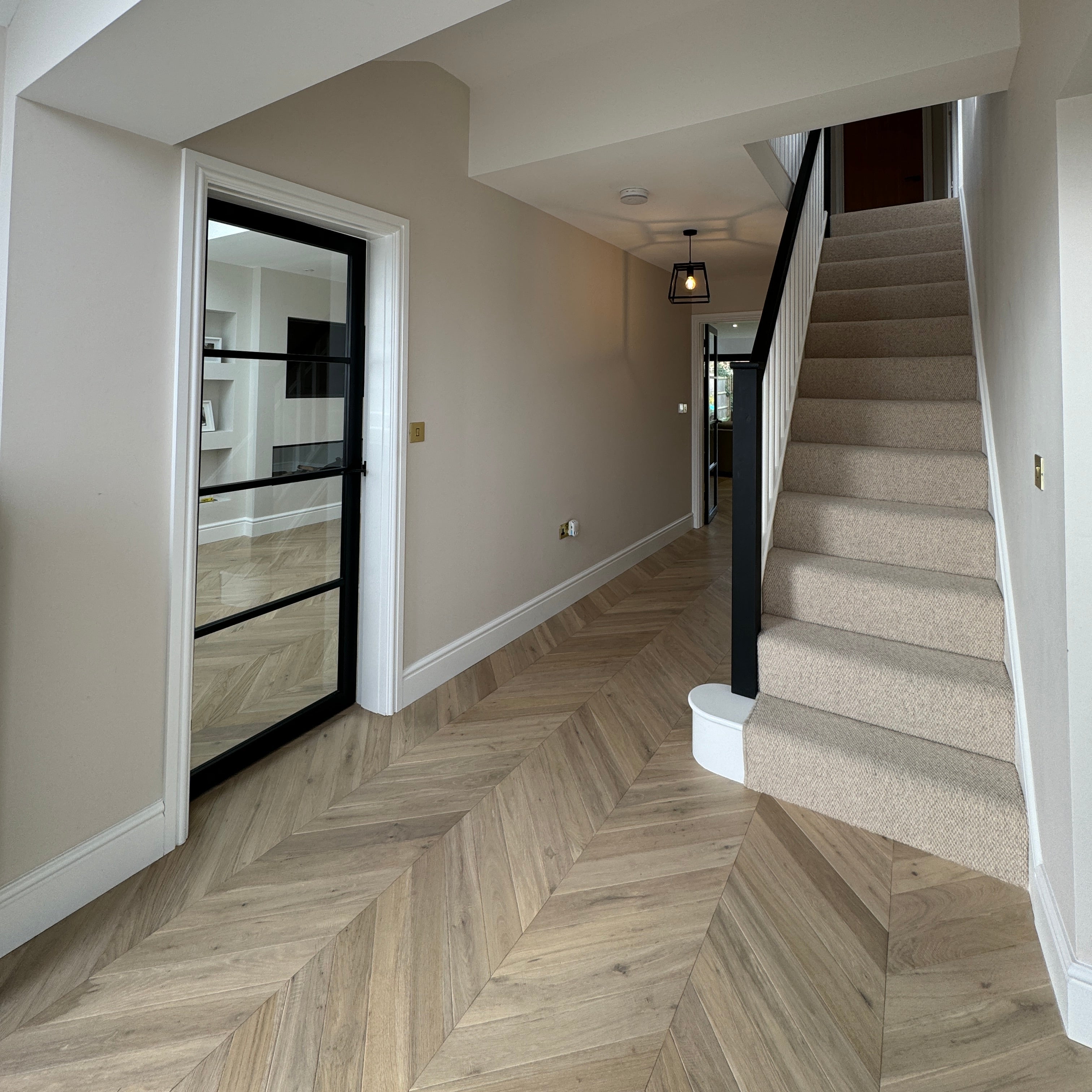 White Beach Oak Chevron Engineered