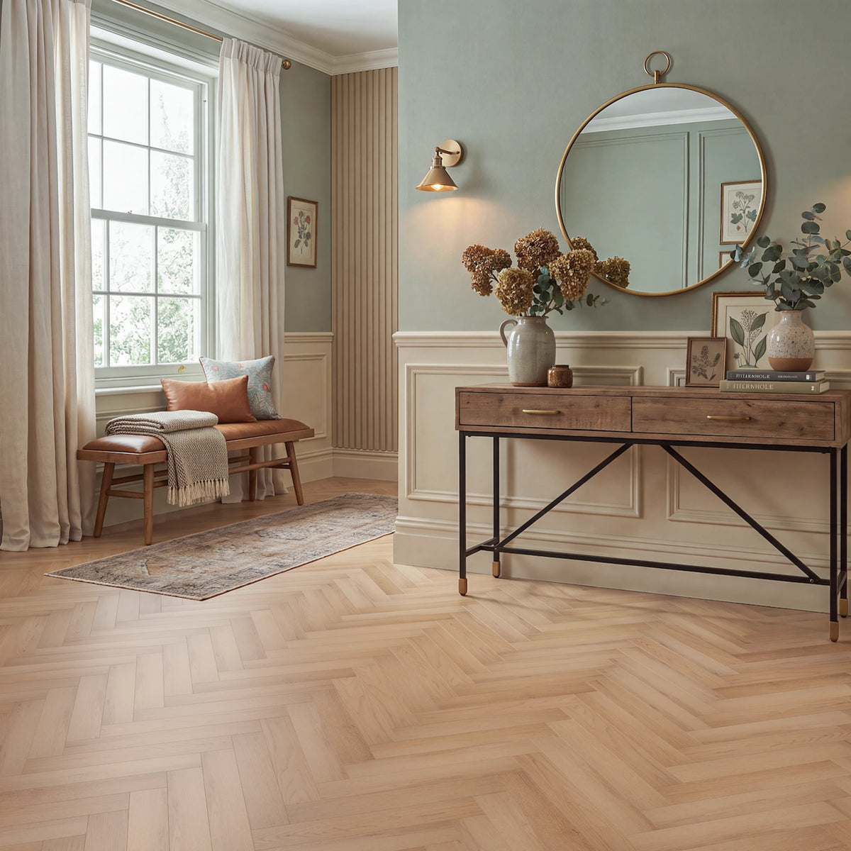 Sun Kissed Herringbone Glue Down LVT