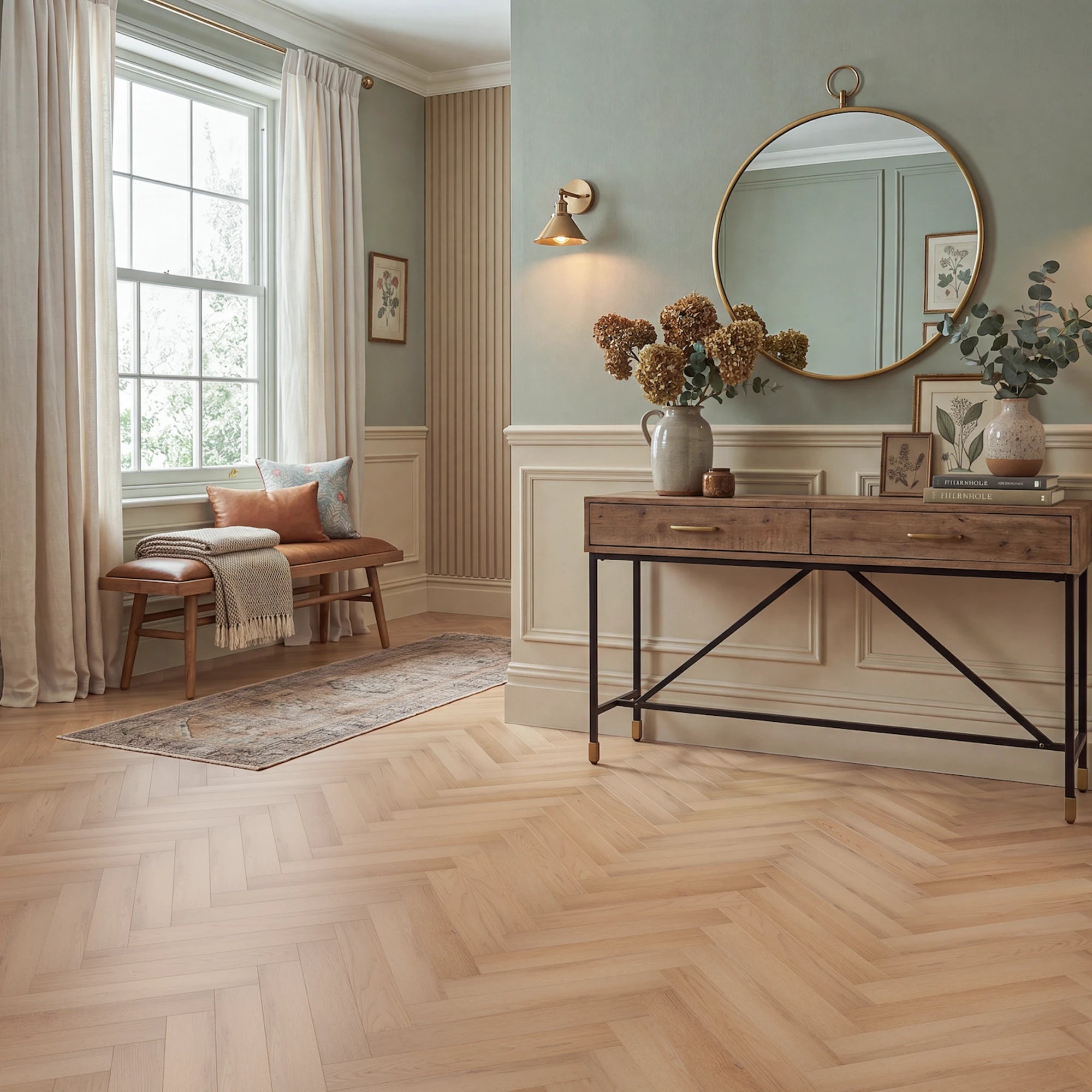 Sun Kissed Herringbone Glue Down LVT