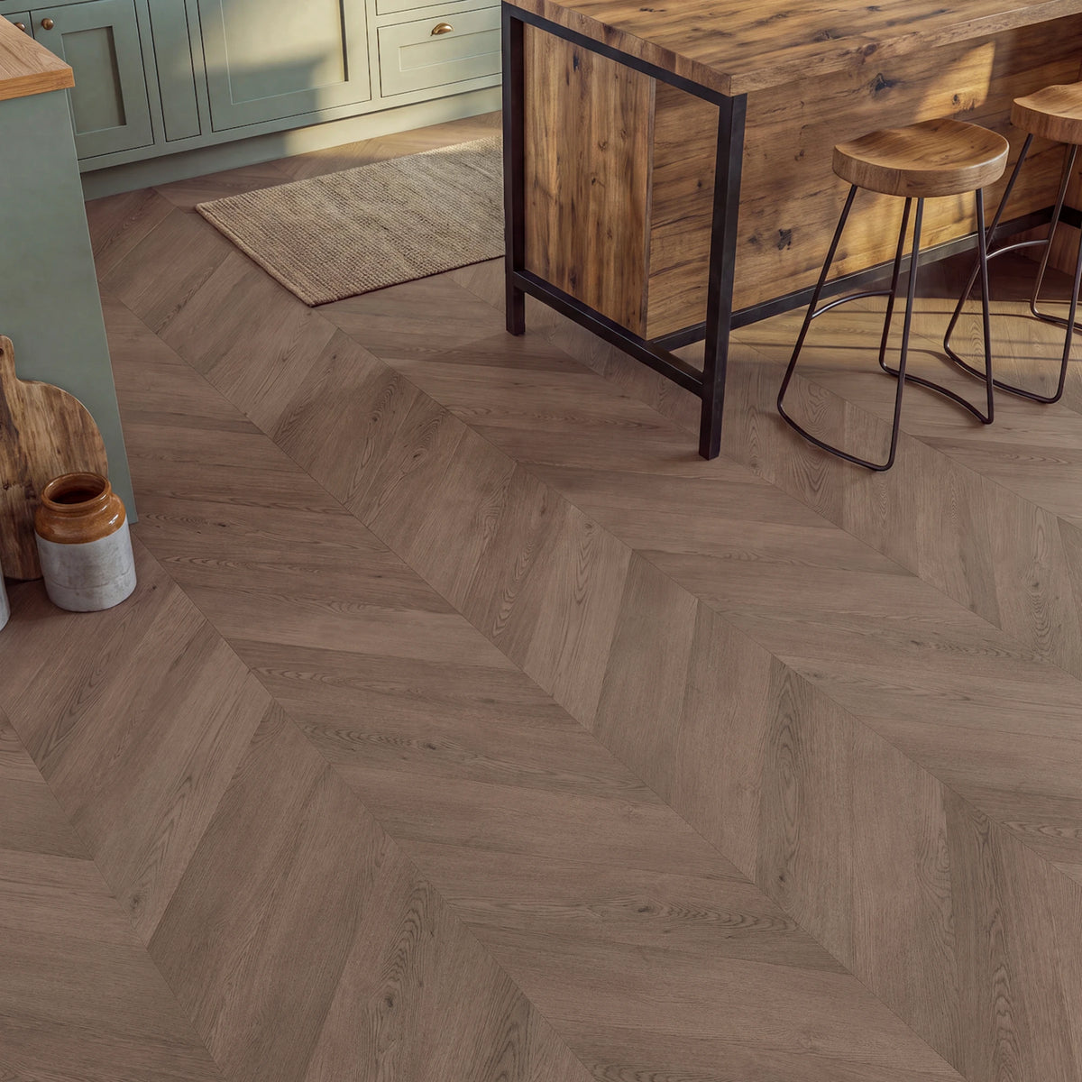 Toasty Toes Chevron Glue Down LVT