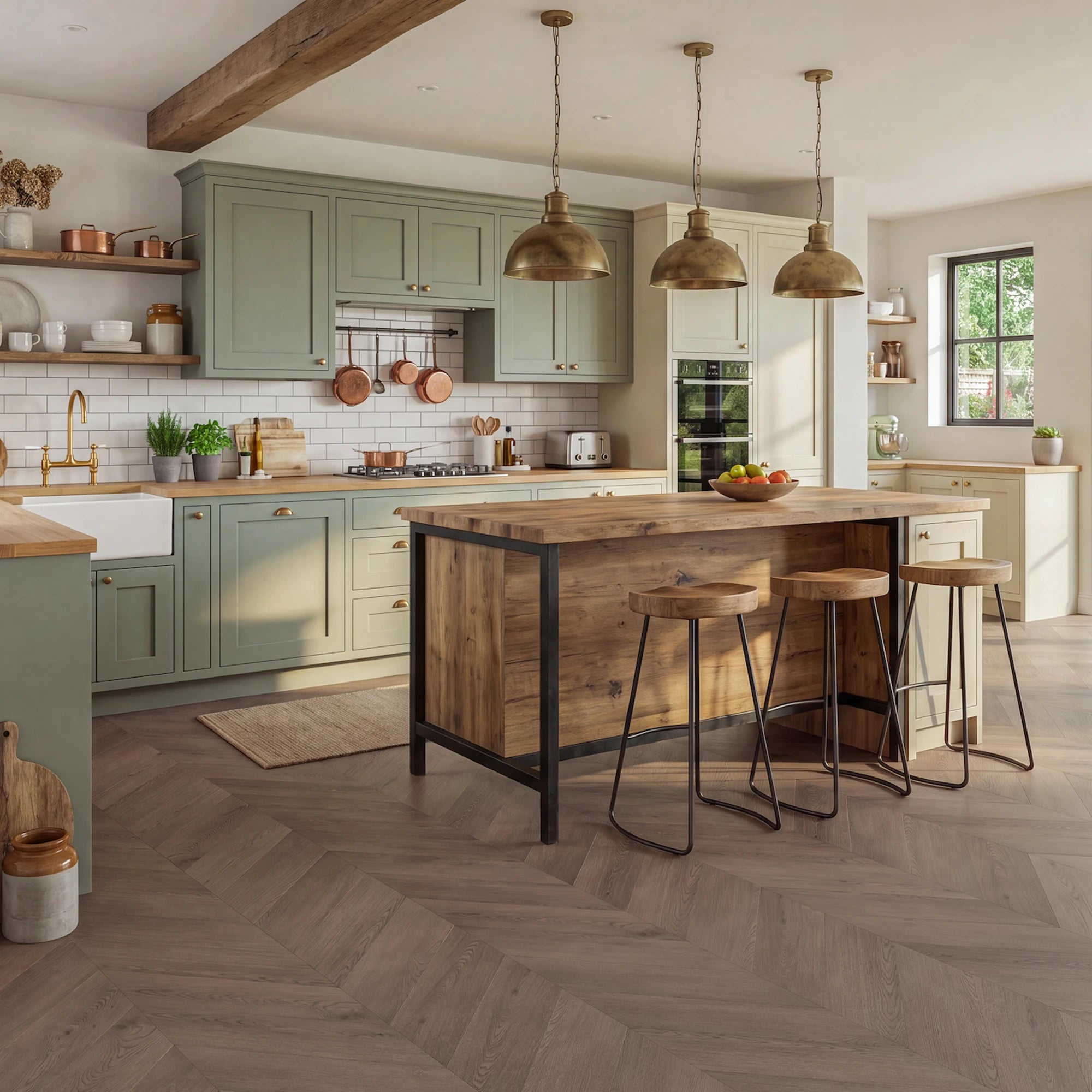 Toasty Toes Chevron Glue Down LVT