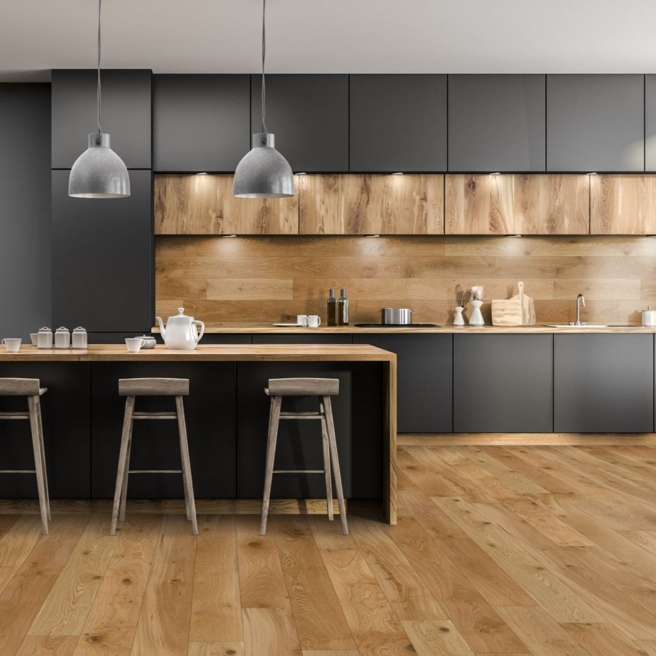 Oak Natural Brushed 20/6 x 190mm Straight Engineered