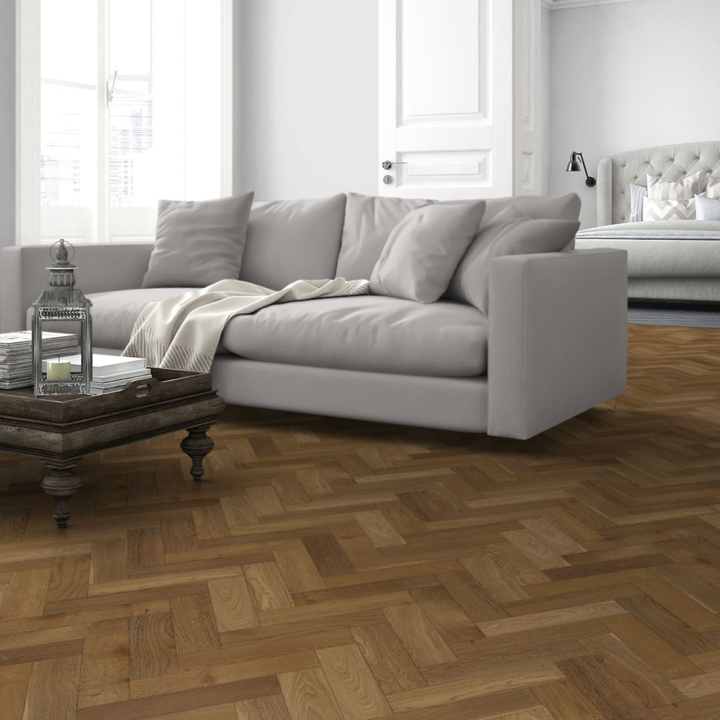 Toffee Oak 15/4 x 90mm Herringbone Engineered