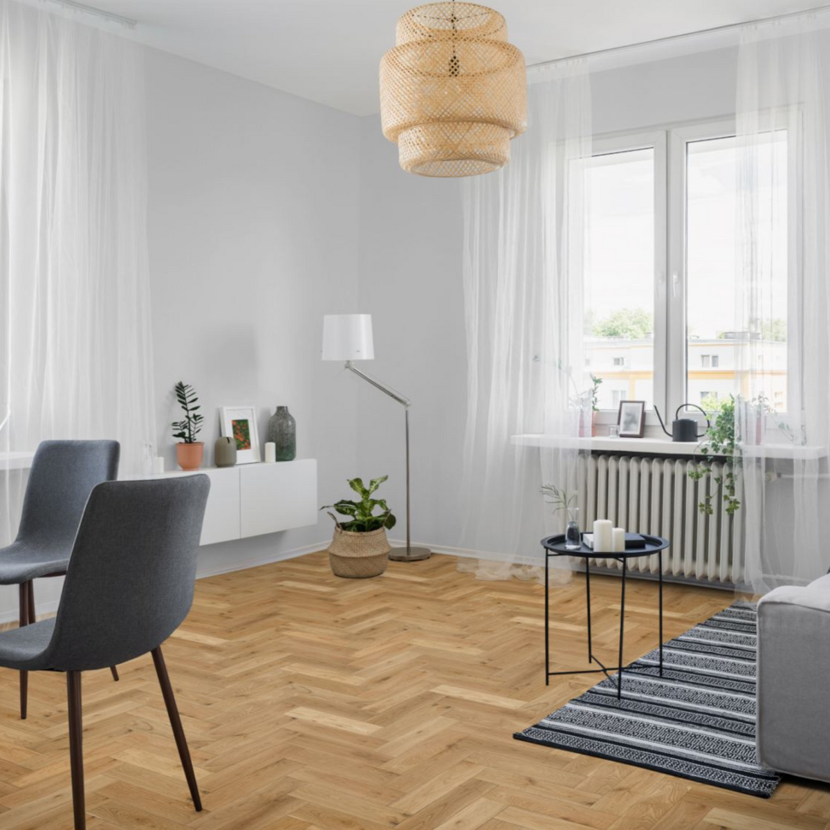 Honey Oak 15/4 x 90mm Herringbone Engineered
