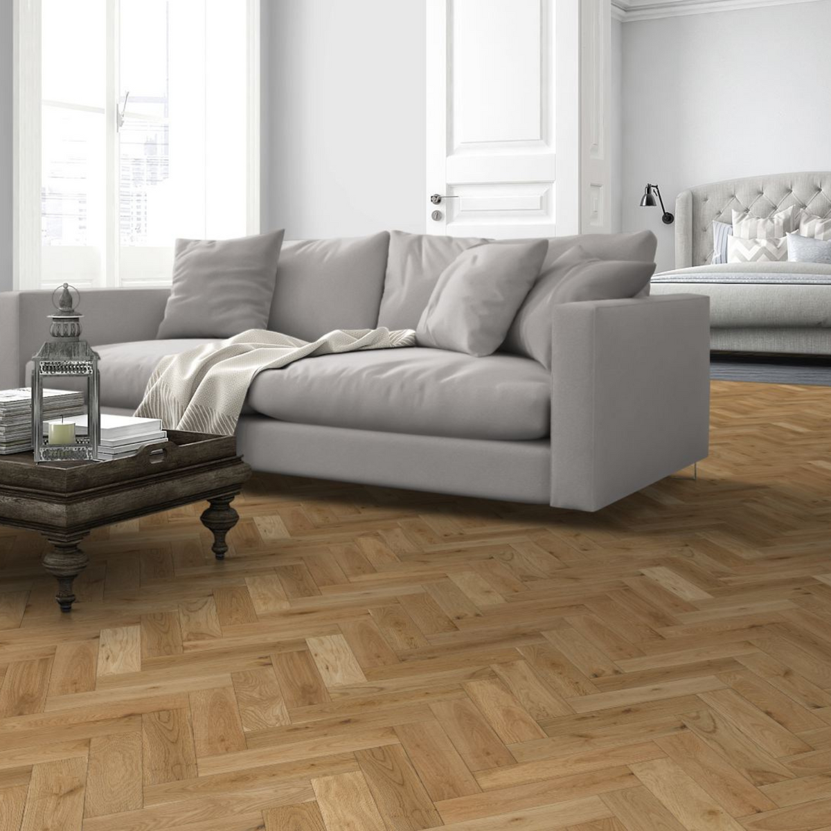 Honey Oak 15/4 x 90mm Herringbone Engineered