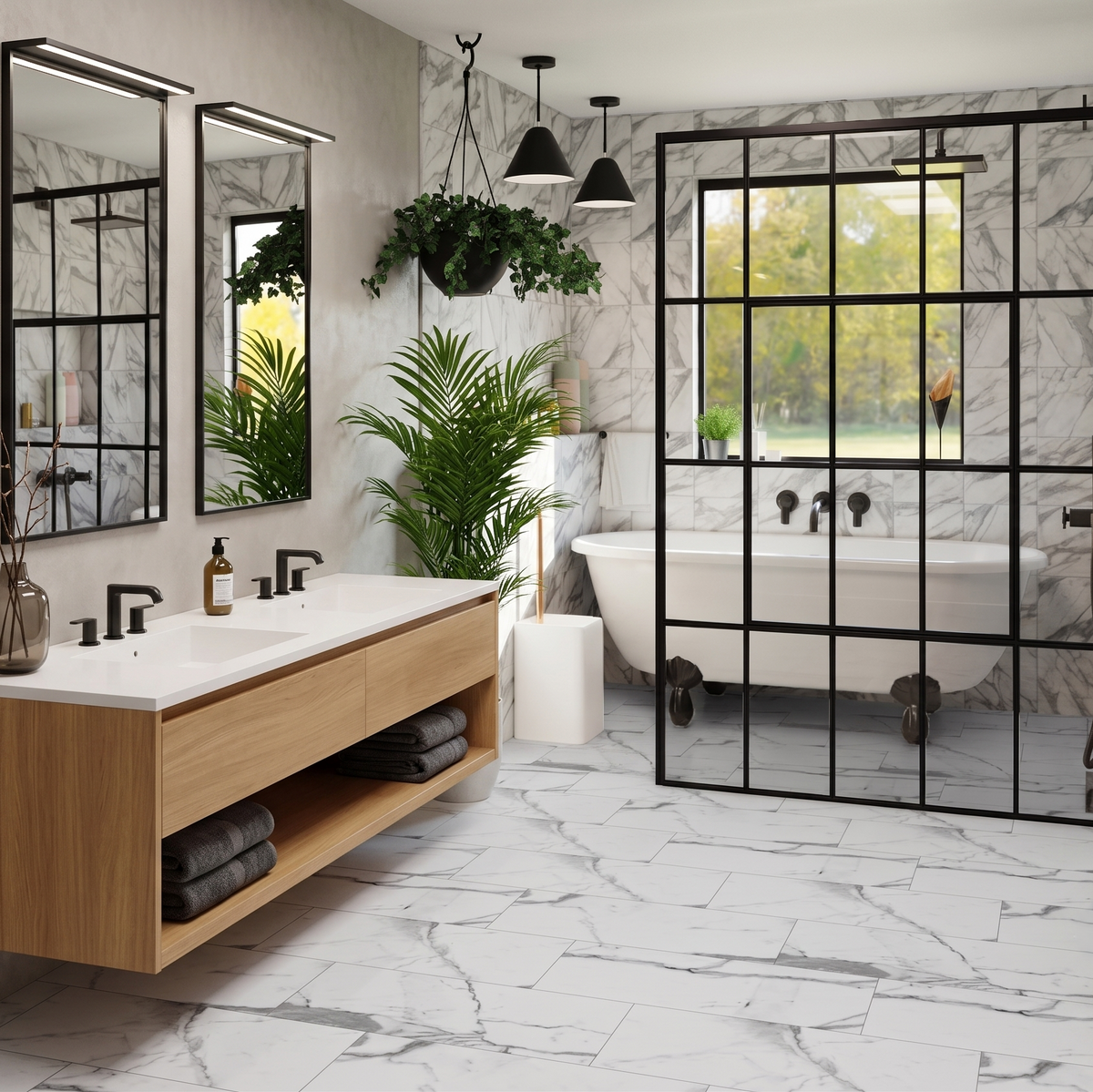 Statuario Luxe High Gloss Tile Effect Click Vinyl SPC