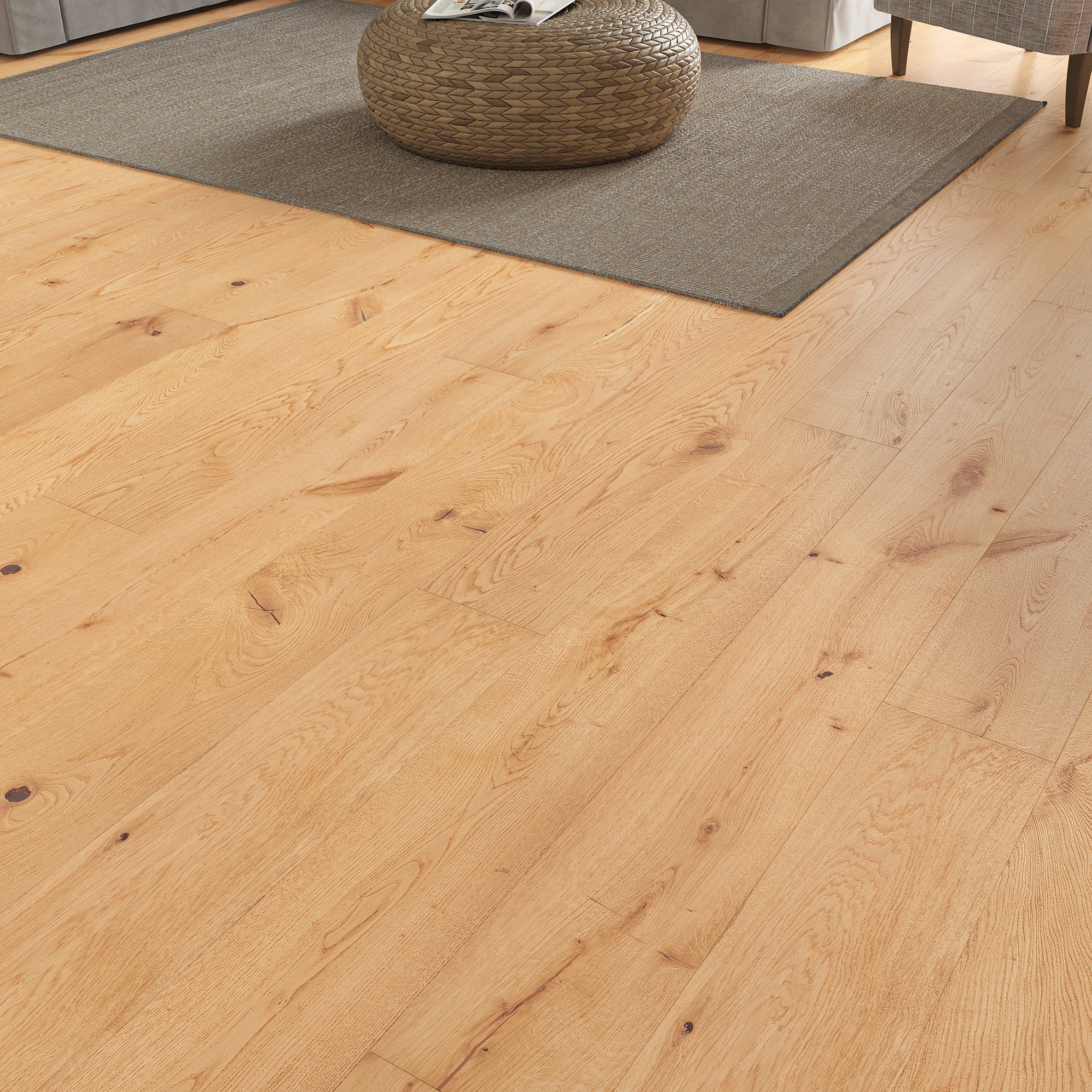 Mahonia Oak Natural Smooth Lacquered 14/3 x 190mm Straight Engineered