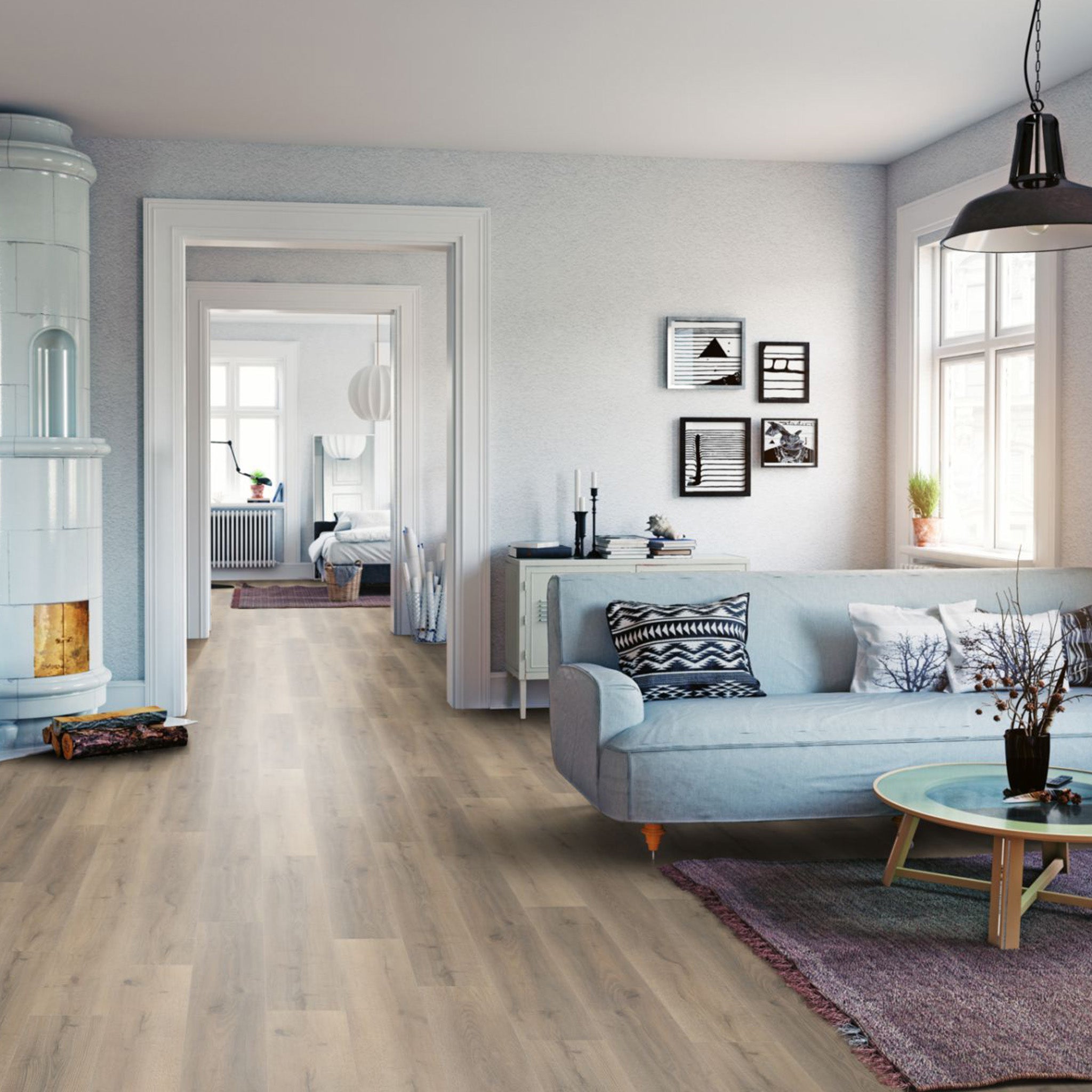Brooklyn Oak 12mm Straight Laminate - Floor Street