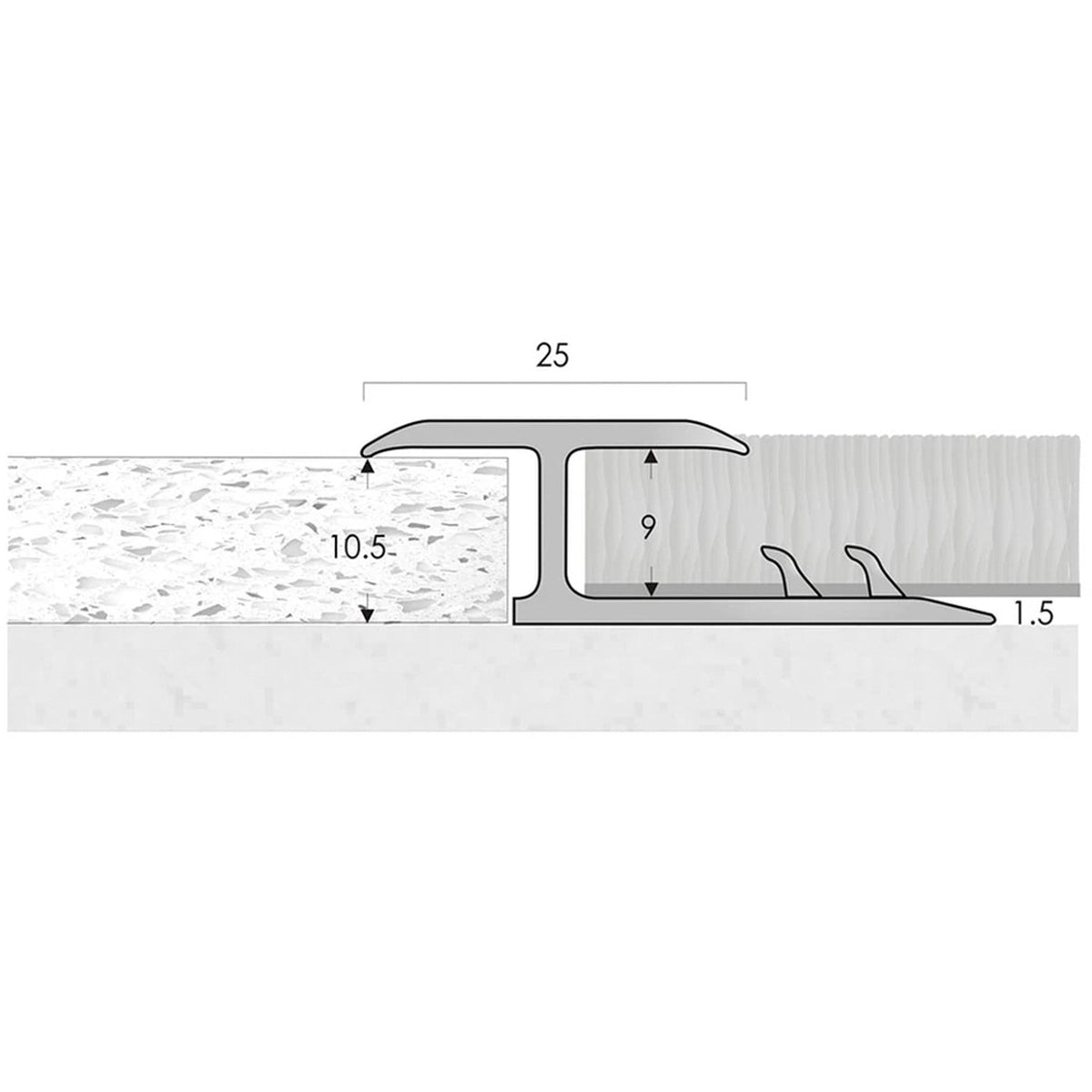 Carpet to Floor Door Strip 0.9m - Floor Street