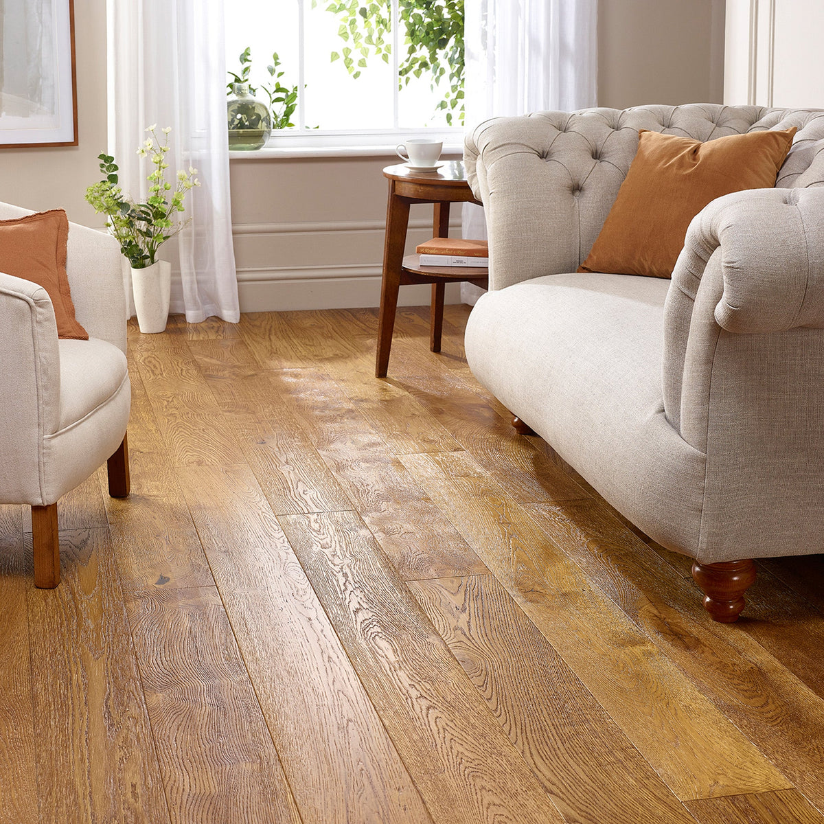 Deep Brushed Handscraped Golden Brushed & Lacquered 20/6 x 180mm Straight Engineered - Floor Street