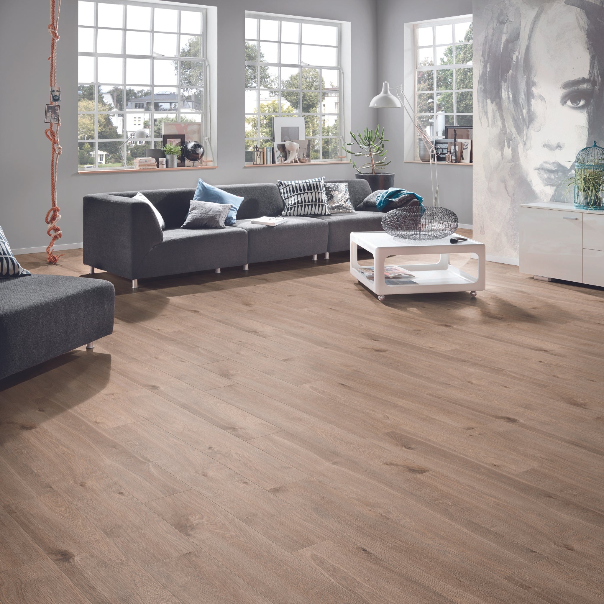 Eurus Oak 8mm Straight Waterproof Laminate - Floor Street
