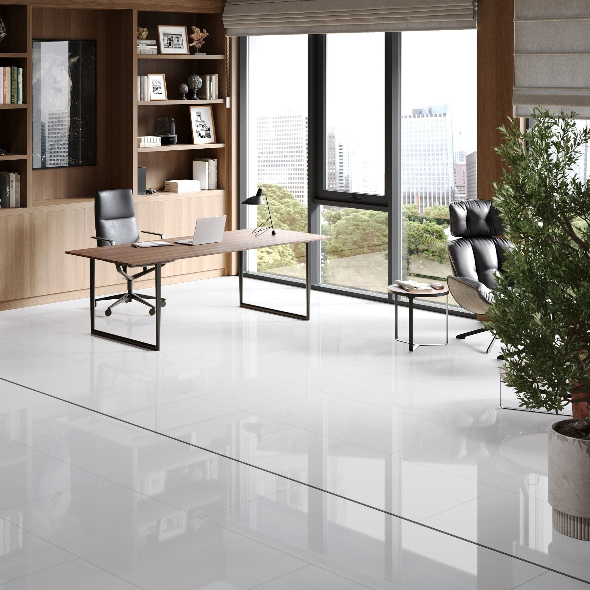 Falquon Stone White Tile Laminate - Floor Street