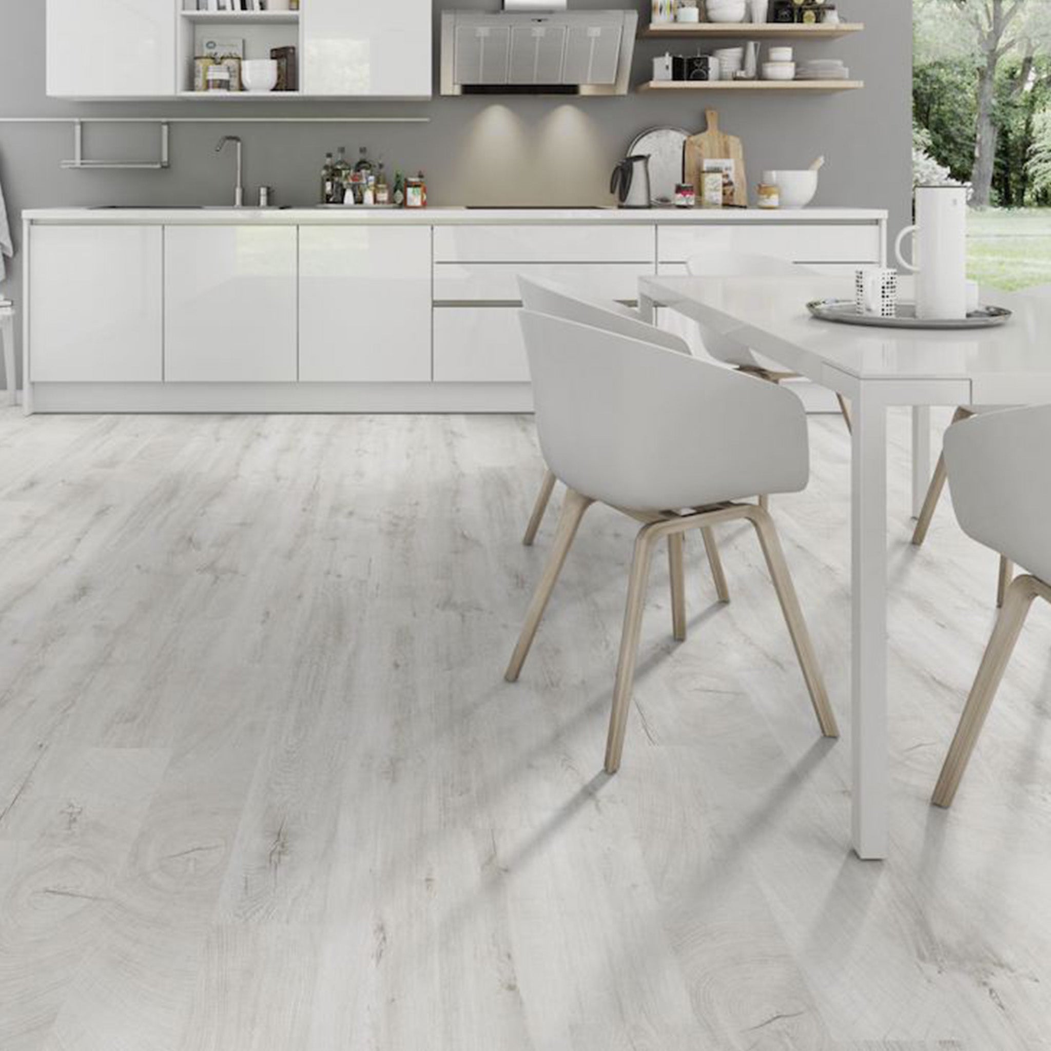 Fresco Snow 8mm Straight Laminate - Floor Street