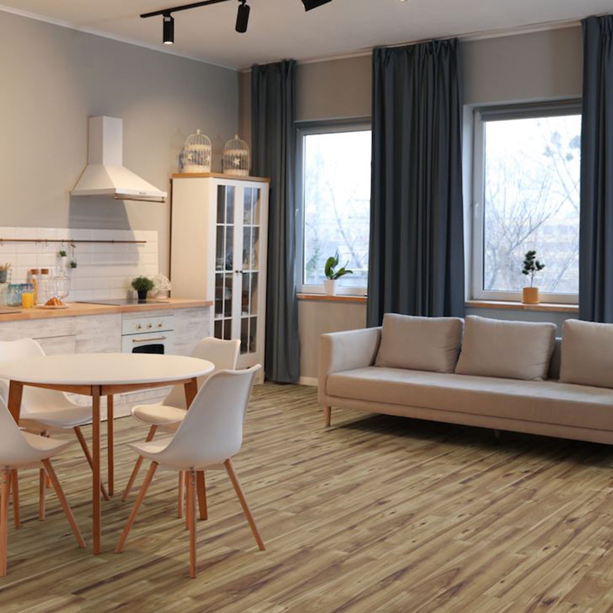 Gloss Hickory Bravo 8mm Straight Laminate - Floor Street