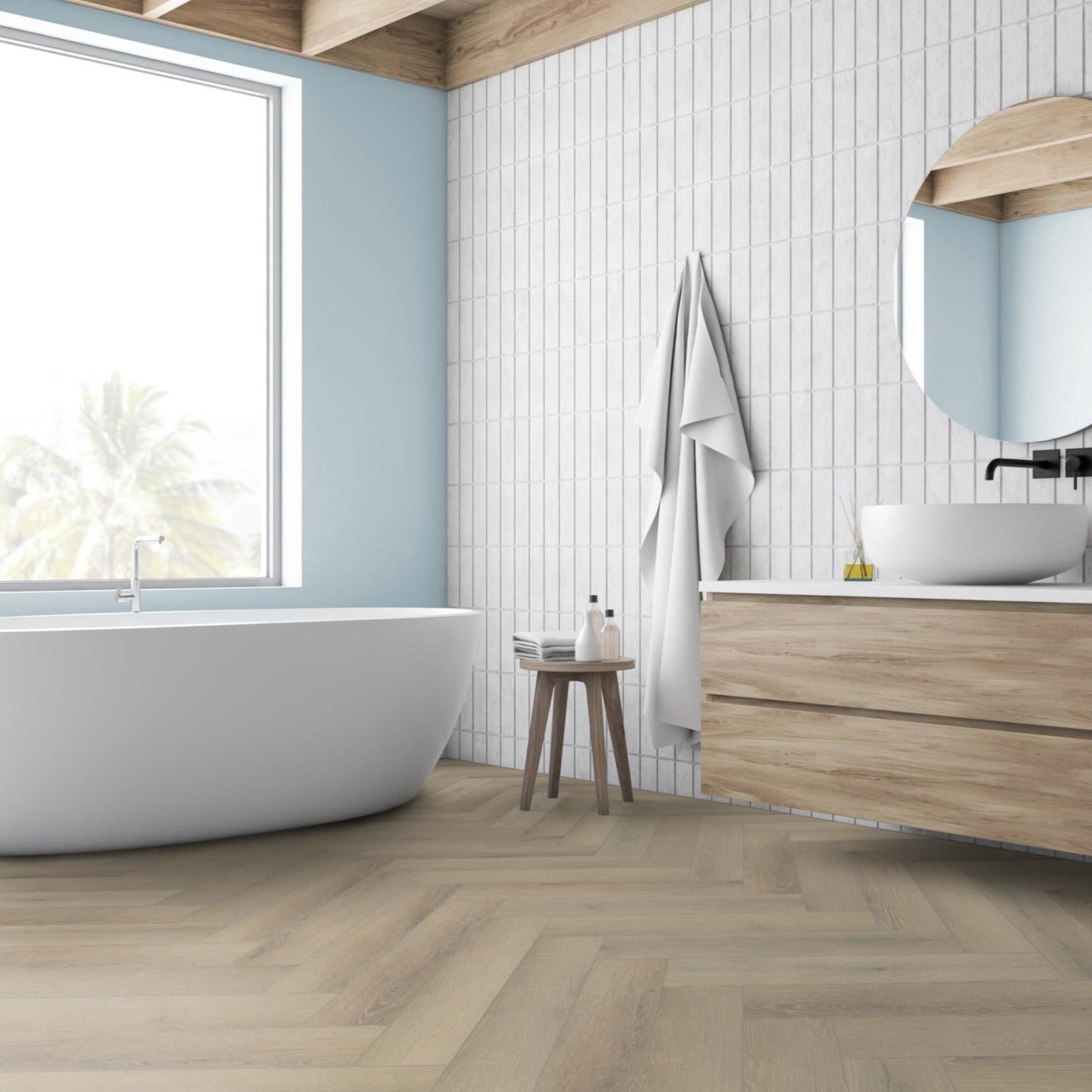 Hirame Oak Herringbone Waterproof Click Vinyl - Floor Street