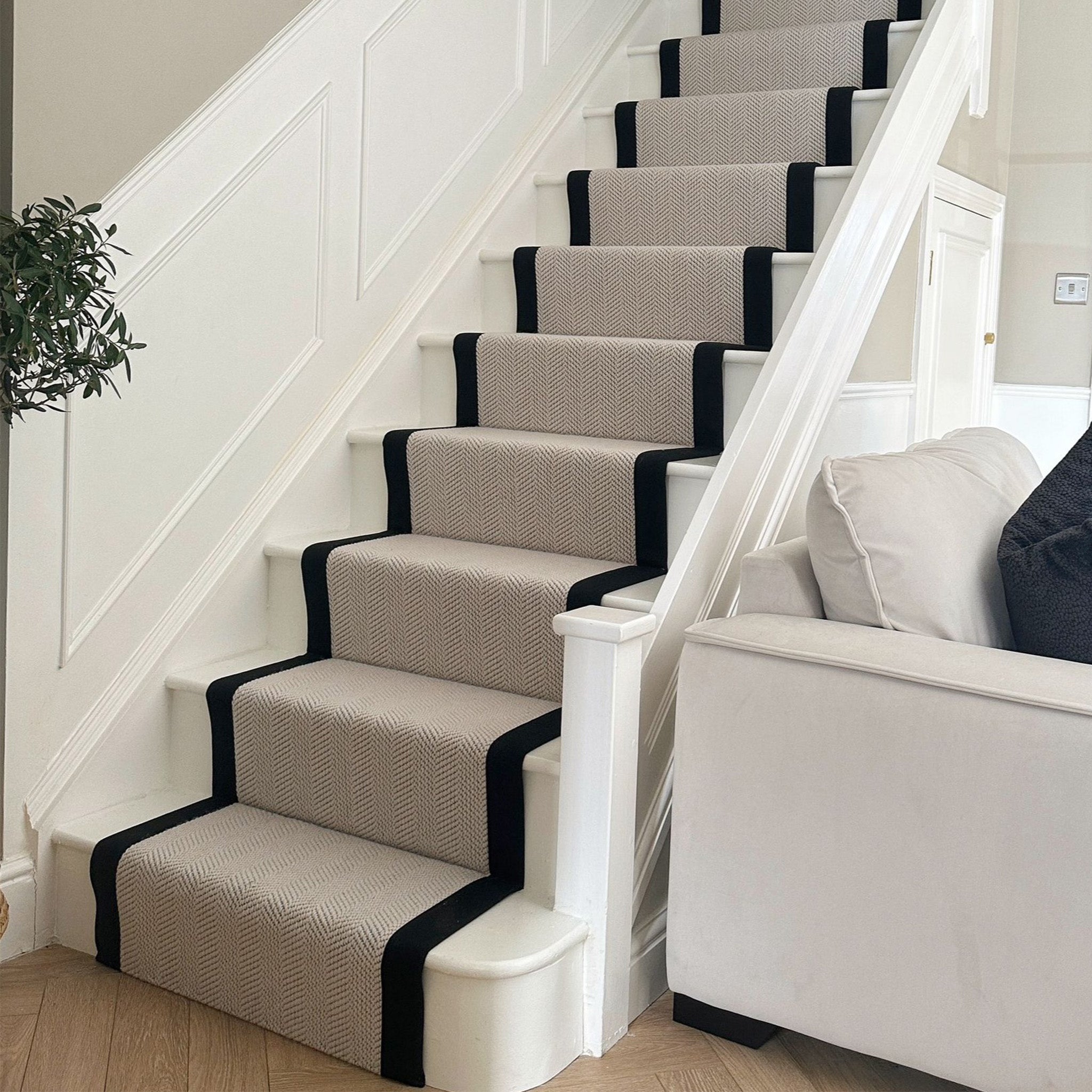 Lifestyle image of our most popular stair runner called Home Poppy Lane