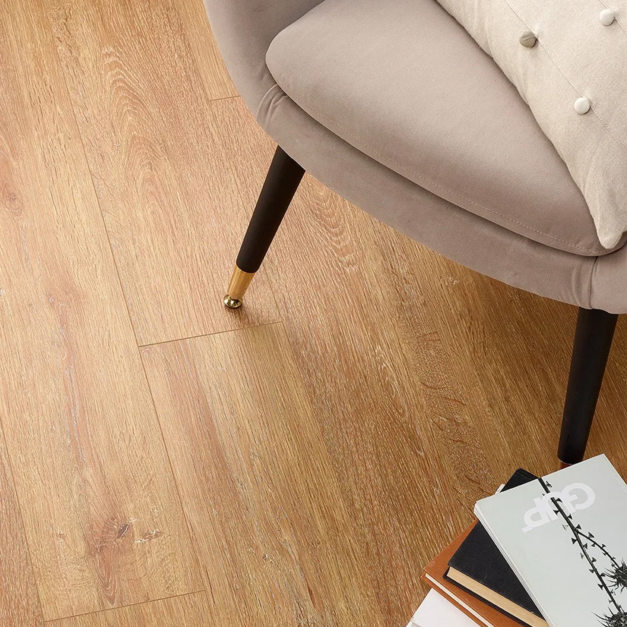 Hydro Loc Brushed Brown 6mm Straight Waterproof Click Vinyl - Floor Street