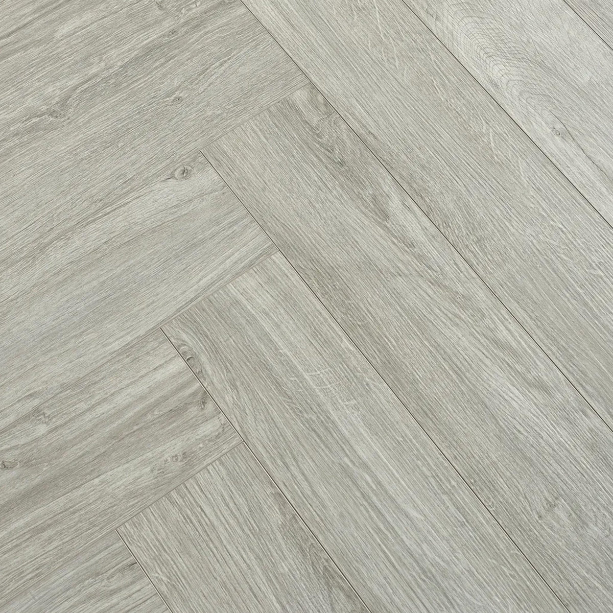 Hydro Loc Light Grey 6mm Herringbone Waterproof Click Vinyl - Floor Street