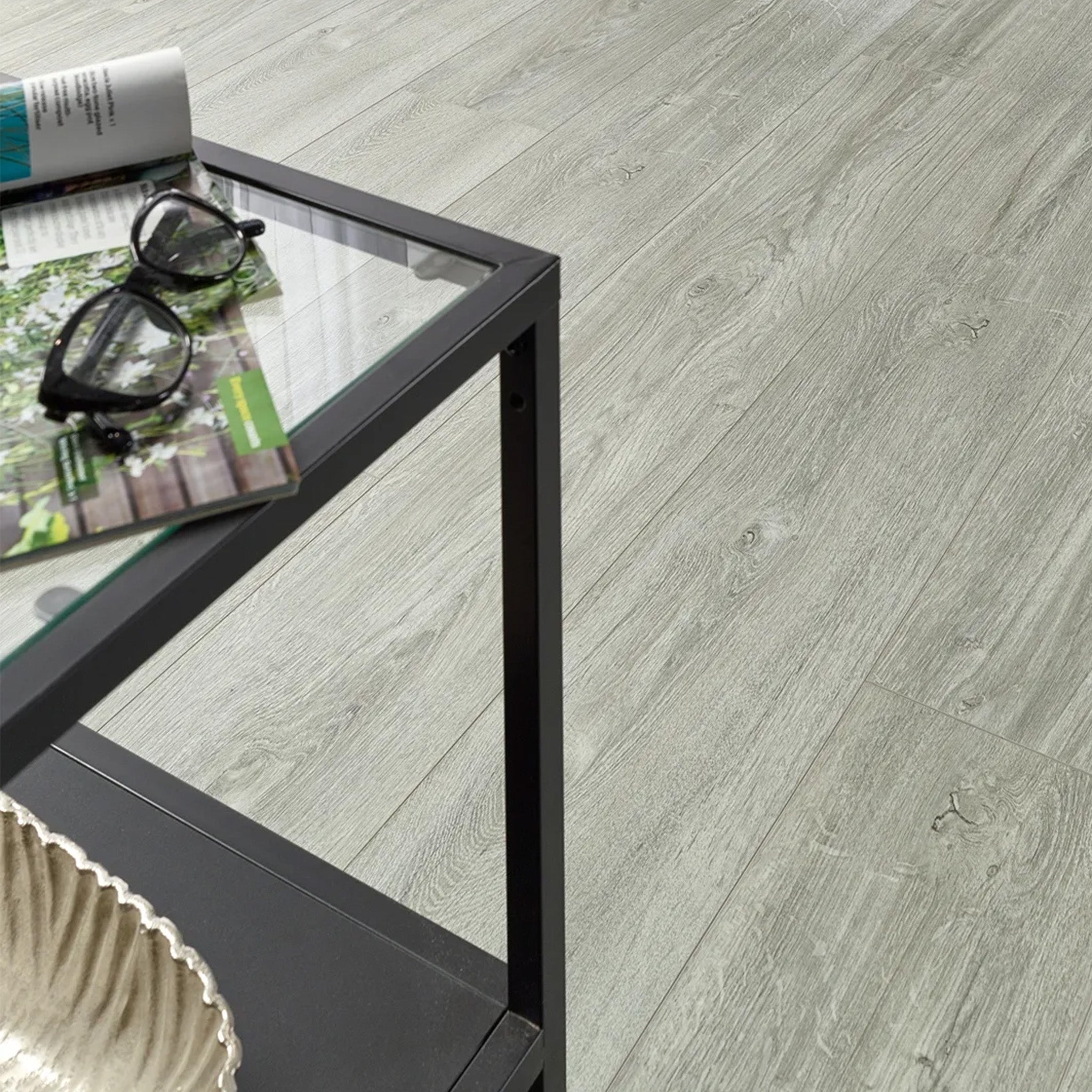 Hydro Loc Light Grey 6mm Straight Waterproof Click Vinyl - Floor Street