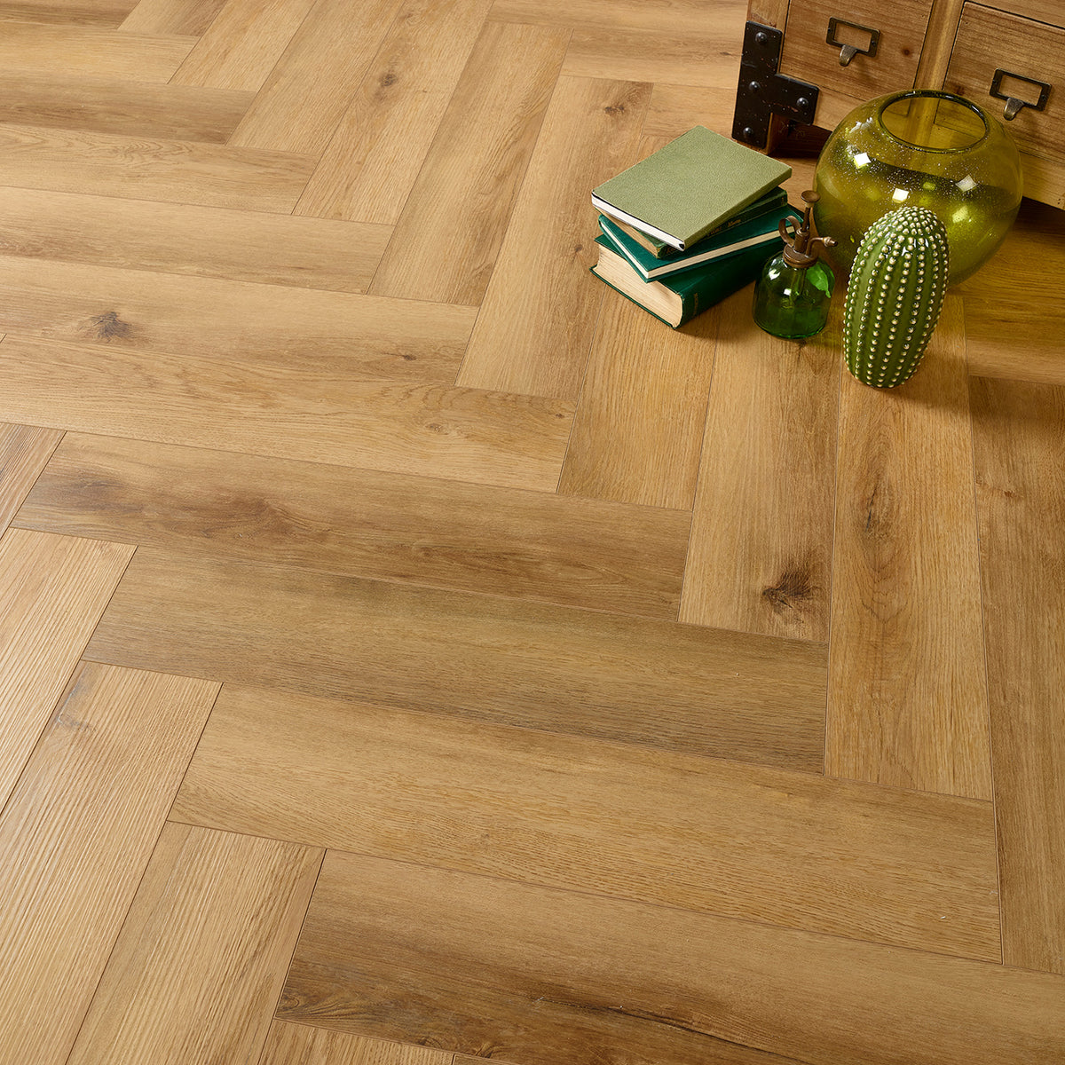 Warm Oak Herringbone Click Vinyl SPC