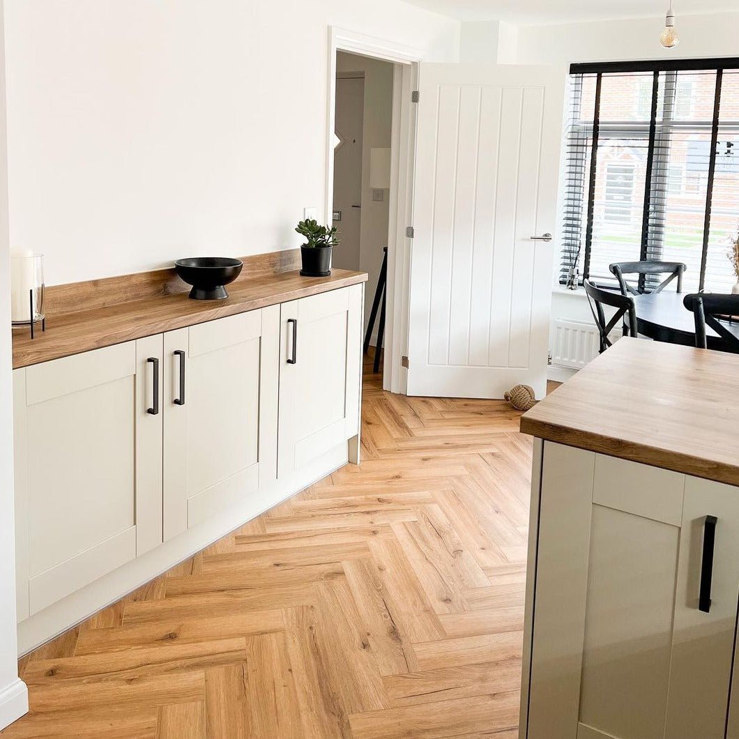 Ikura Oak Herringbone Waterproof Click Vinyl - Floor Street