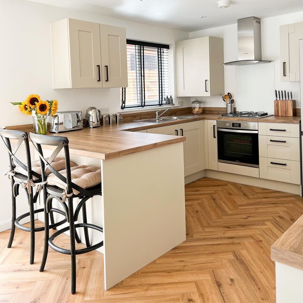 Ikura Oak Herringbone Waterproof Click Vinyl - Floor Street