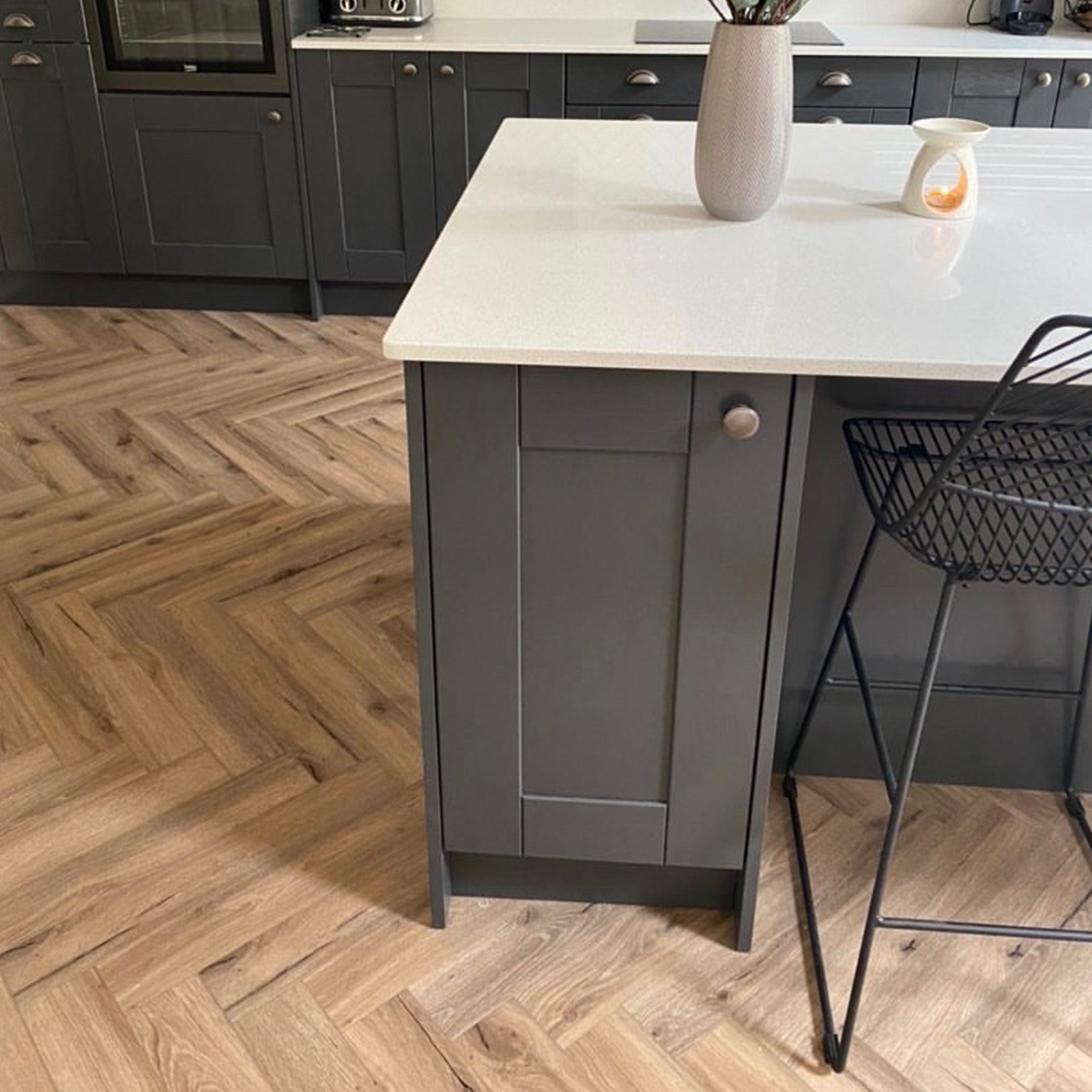 Latte Oak Herringbone Waterproof Click Vinyl - Floor Street