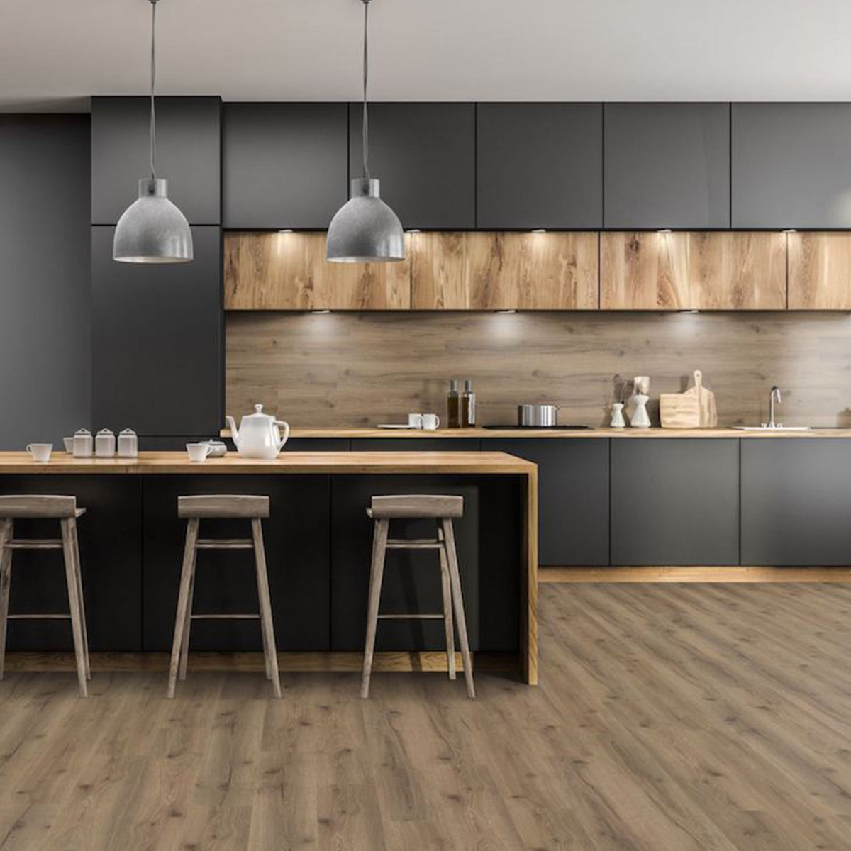 Latte Oak Straight Waterproof Click Vinyl - Floor Street