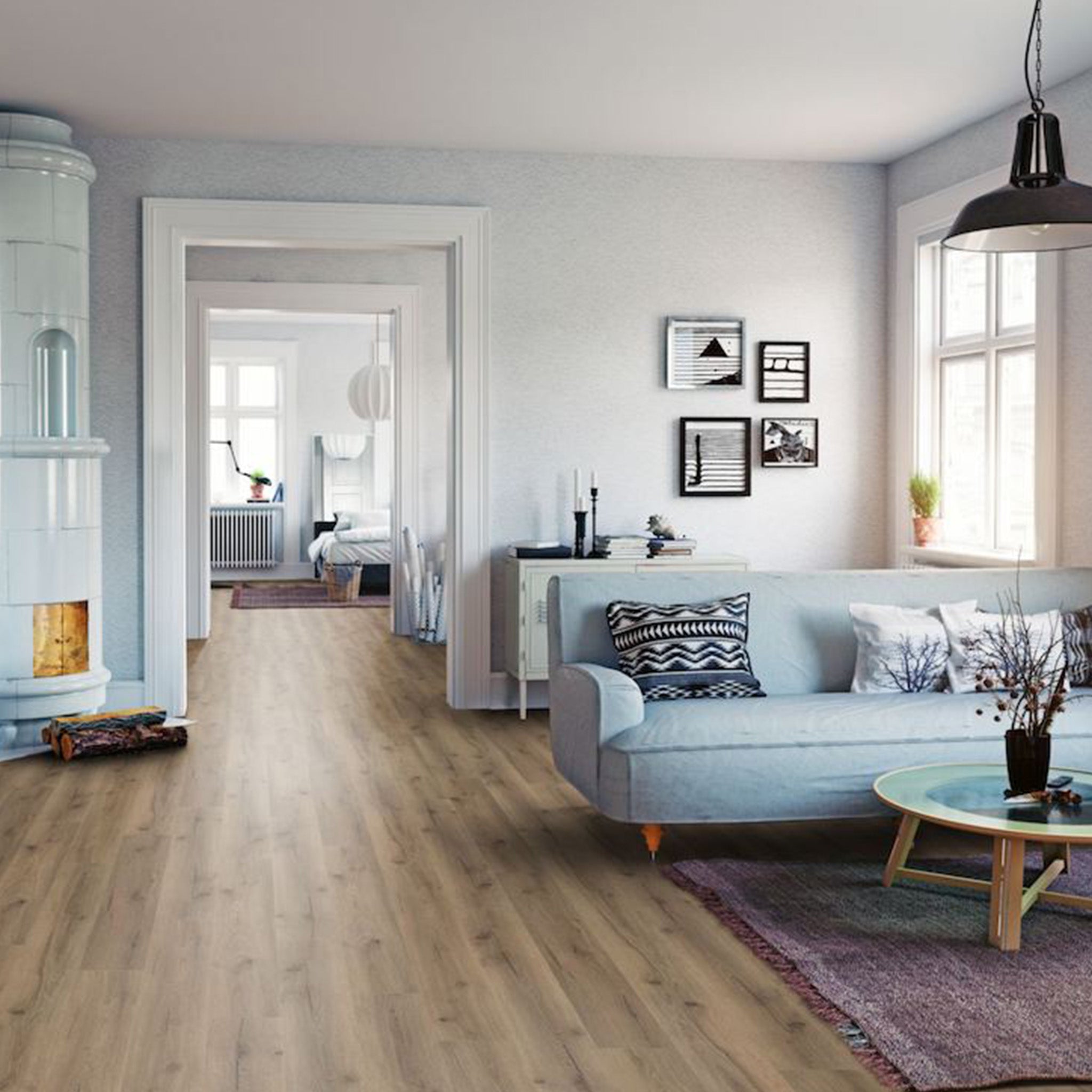 Latte Oak Straight Waterproof Click Vinyl - Floor Street