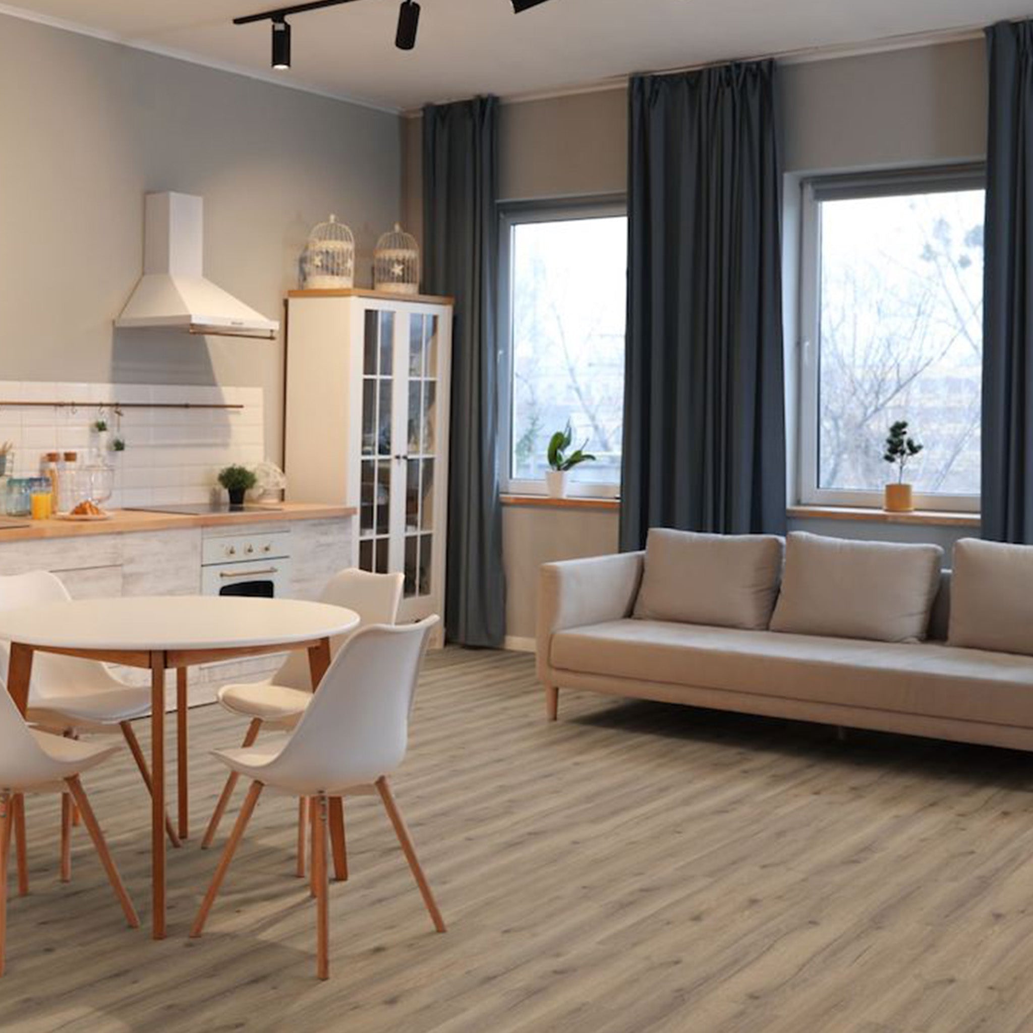 Latte Oak Straight Waterproof Click Vinyl - Floor Street