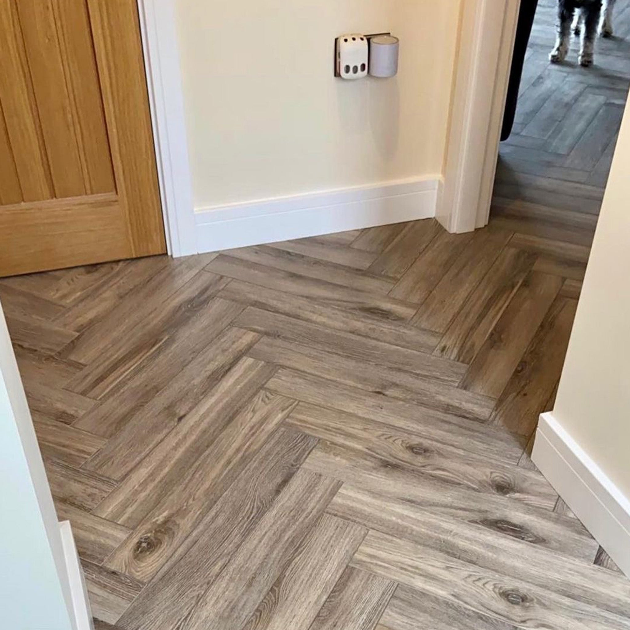 Midnight Oak 12mm Herringbone Laminate - Floor Street