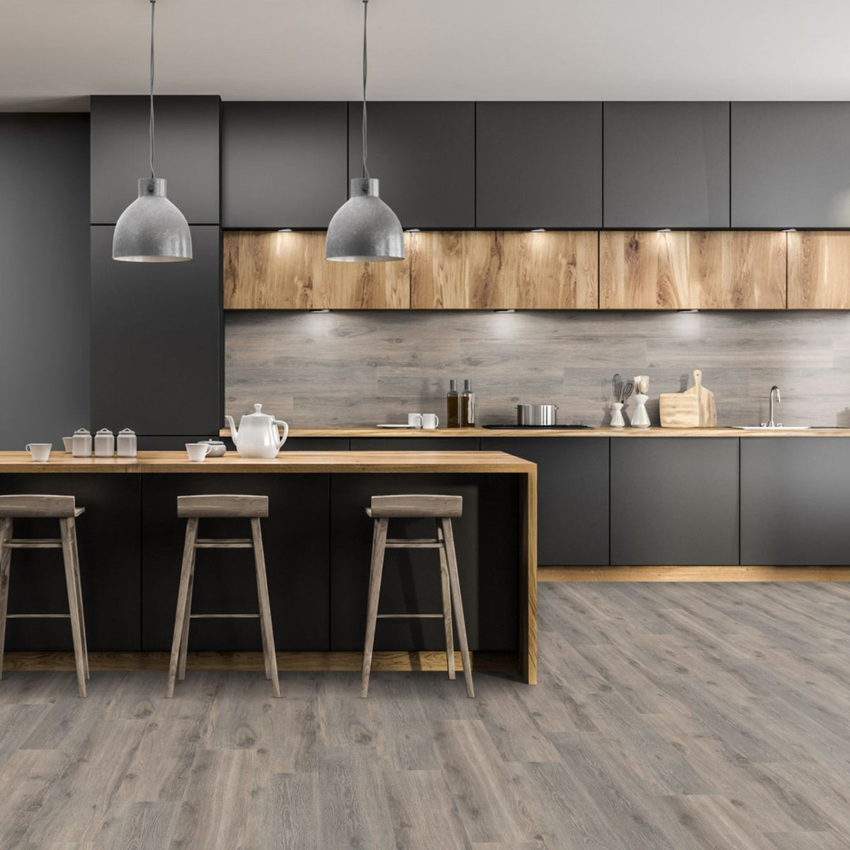 Midnight Oak 12mm Straight Laminate - Floor Street