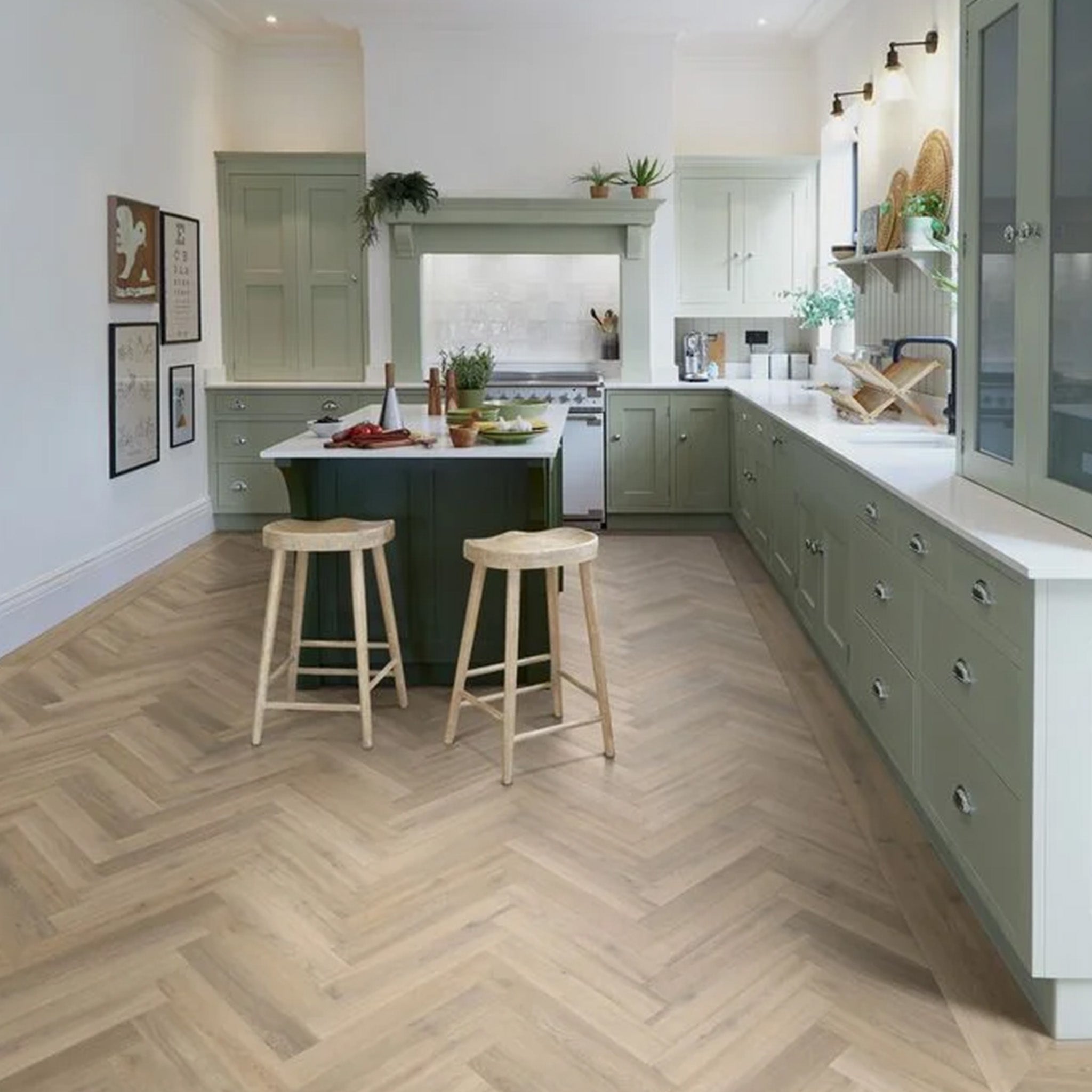 Naked Blond Oak 2mm Herringbone Waterproof LVT - Floor Street